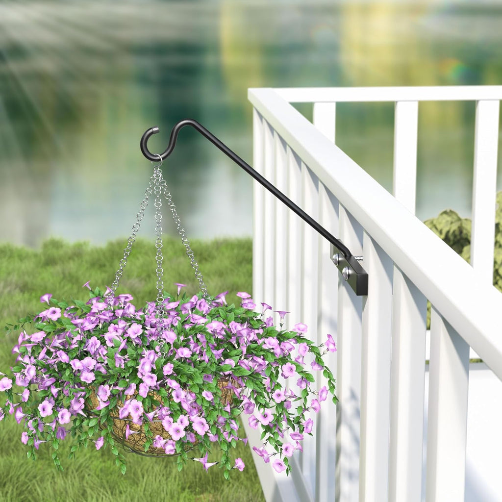 2 Pack 12Inch Deck Hook Deck Bird Feeder Hanger for Railing, 22lbs Capacity | for Hanging Bird Feeders, Suet Baskets