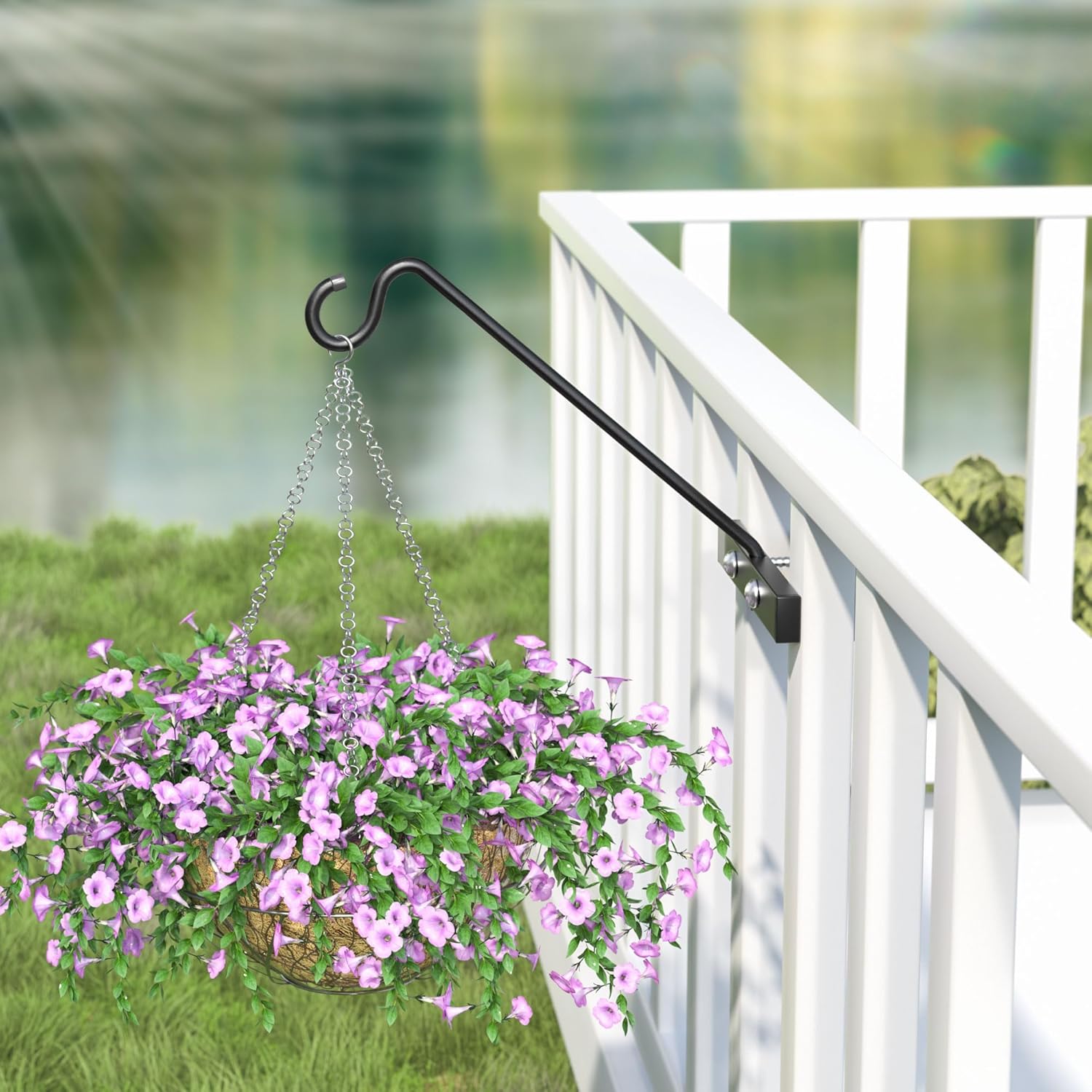 2 Pack 12Inch Deck Hook Deck Bird Feeder Hanger for Railing, 22lbs Capacity | for Hanging Bird Feeders, Suet Baskets