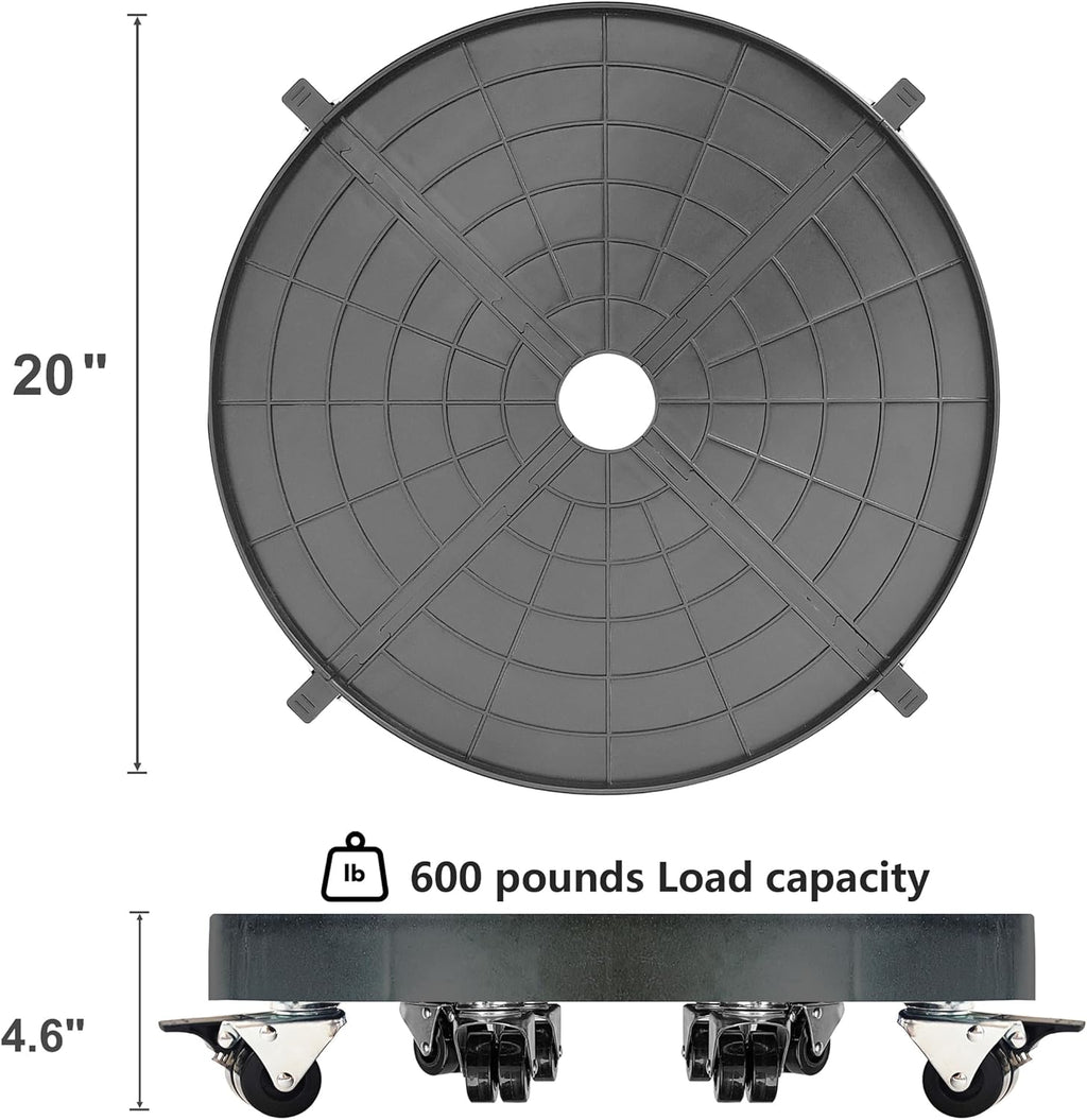 20 Inch Heavy Duty Plant Caddy With 360°Lockable Wheels,600 Lbs Capacity,Outdoor Indoor Rolling Plant Stand With