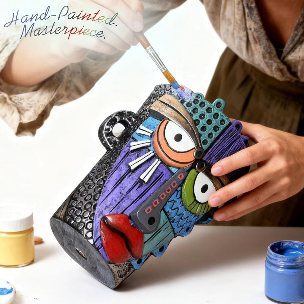 Midogaigai Abstract Face Planter Pots for Indoor Plants & Flowers Deco Gift | Funny Planter,Colorful Resin Flower Pots