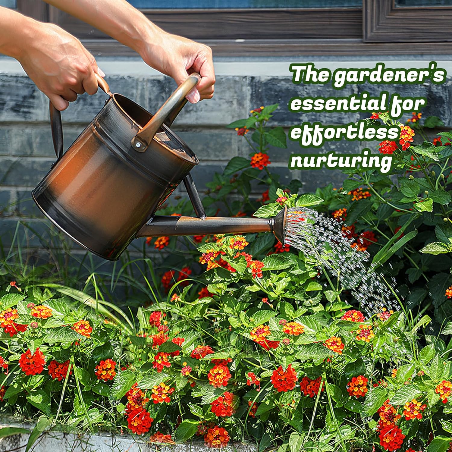 1 Gallon Watering Can for Plants, Watering Cans for Indoor&Outdoor Gardening, Galvanized Steel Watering Pot with
