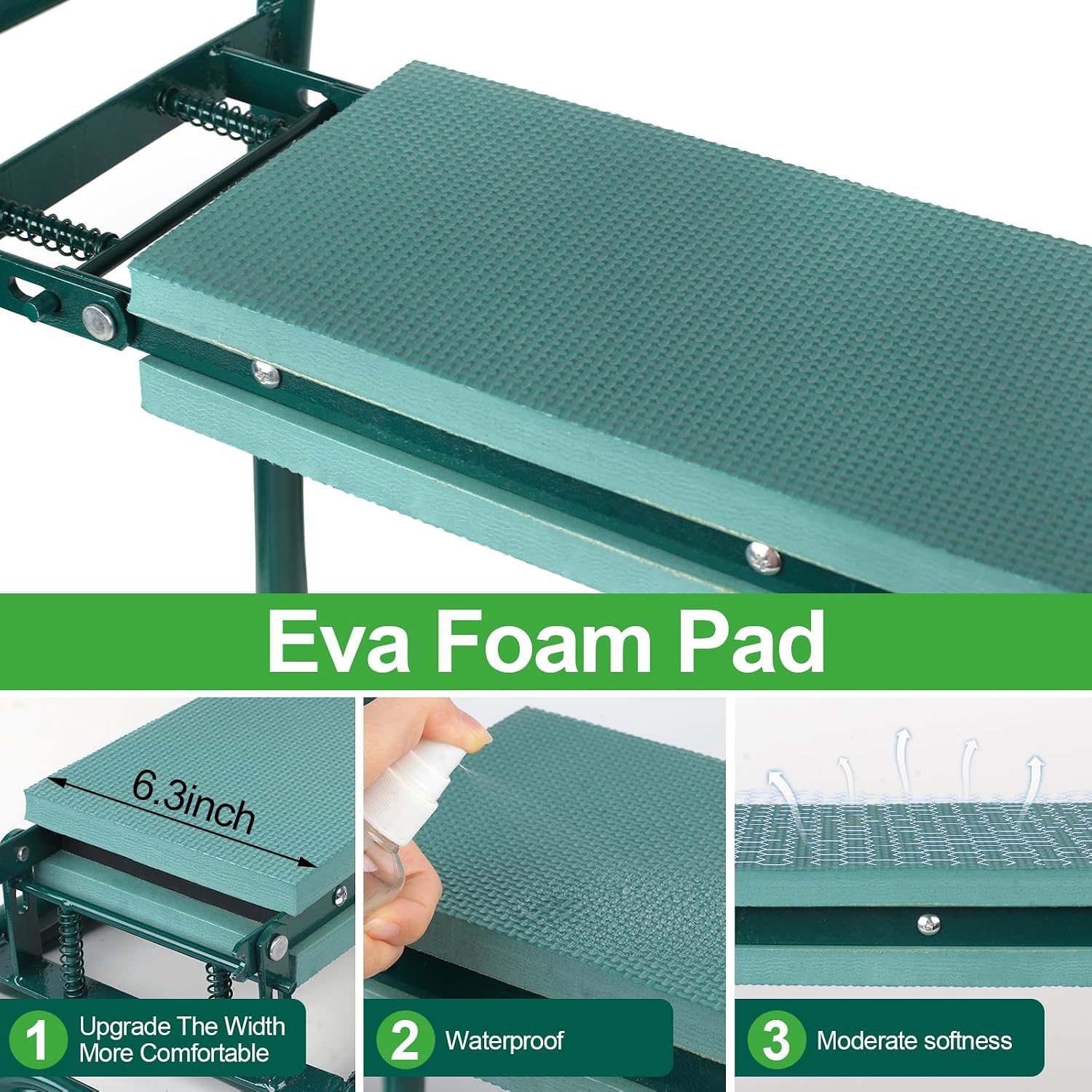 Garden Kneeler and Seat, Garden Bench for Kneeling and Sitting, Garden Stool and Kneeler with A Tool Pocket, Eva Soft