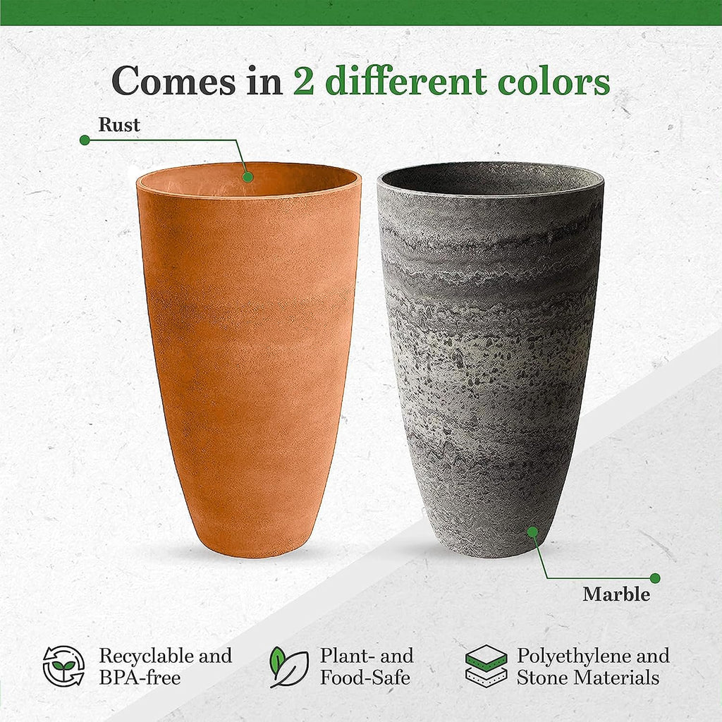 Algreen 43729 Acerra Weather Protected Recycled Composite Vase Planter Pot, Indoor or Outdoor use, Tall Lightweight 7