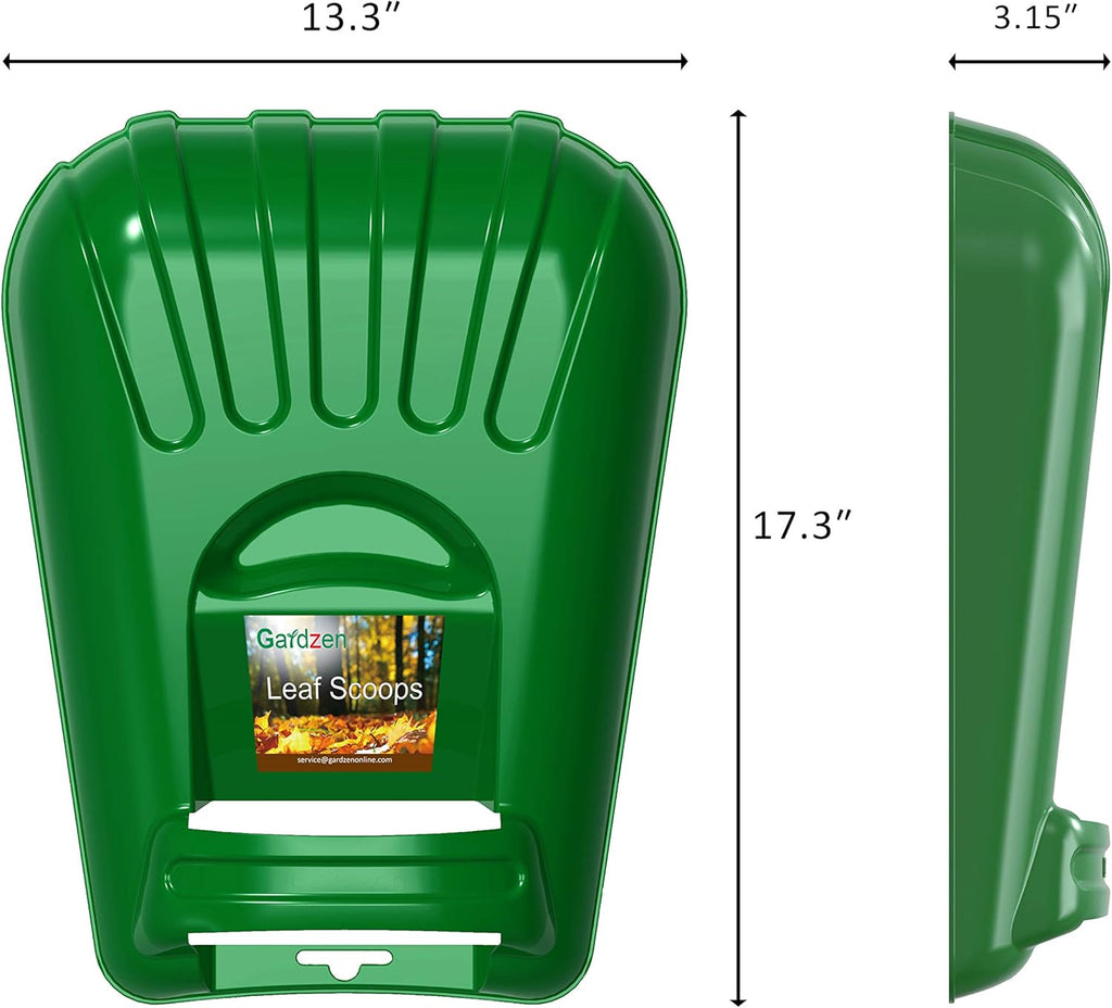 Gardzen Plastic Large Leaf Scoop Hand Rakes | Debris and Yard Waste Removal, Comes with 72 Gallon Garden Bag, Work