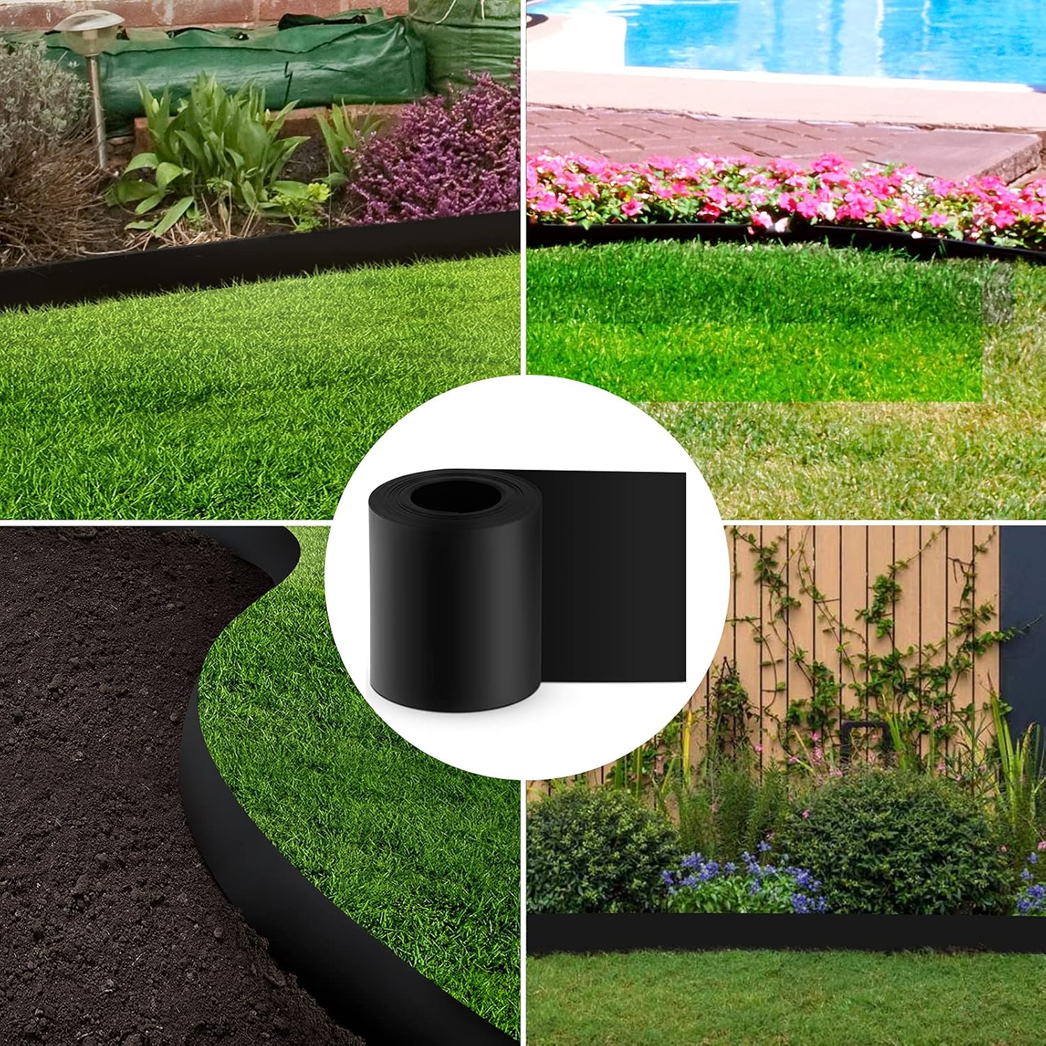 12 Gauge 40 Feet Grass Weed Barrier Landscape Edging 10 inch Depth Flexible Border Roll Lawn Landscape Garden Edging