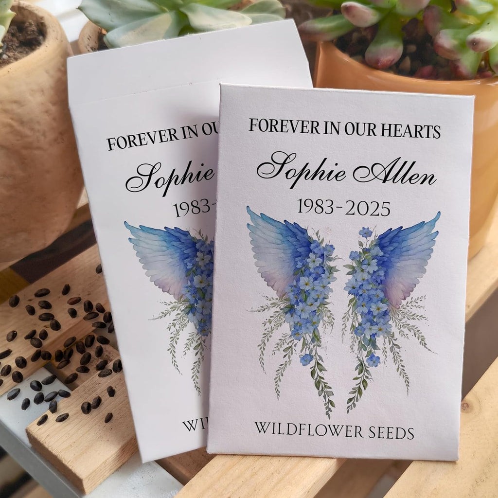 Memorial Celebration of Life Funeral Favors for Guests | Wildflower Mix Seed PacketsSeed Packets | Sentimental Funeral