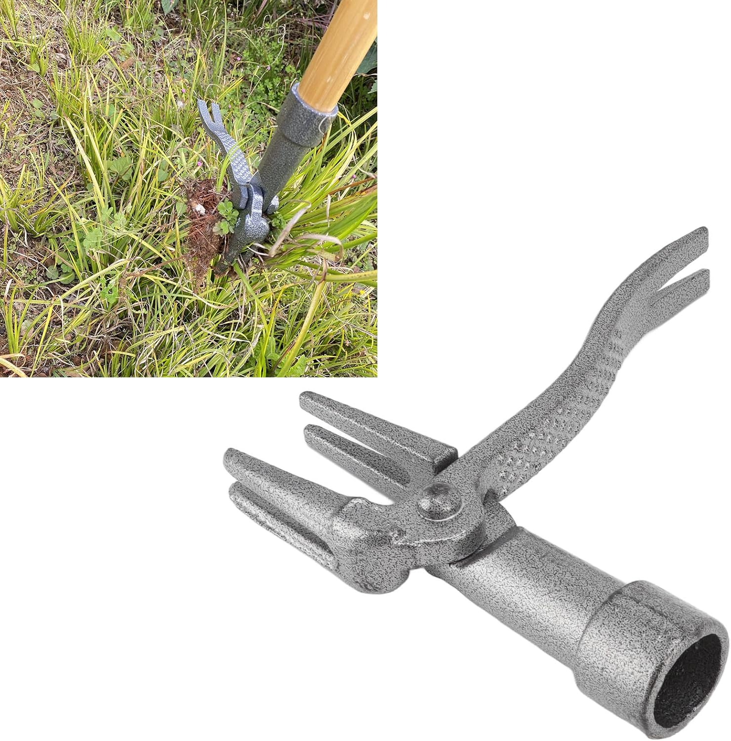 Stand Up Weeder Tool Iron Efficient Manual Root Pulling Picker for Courtyards Gardens, NOENNULLb45tgh0vpw