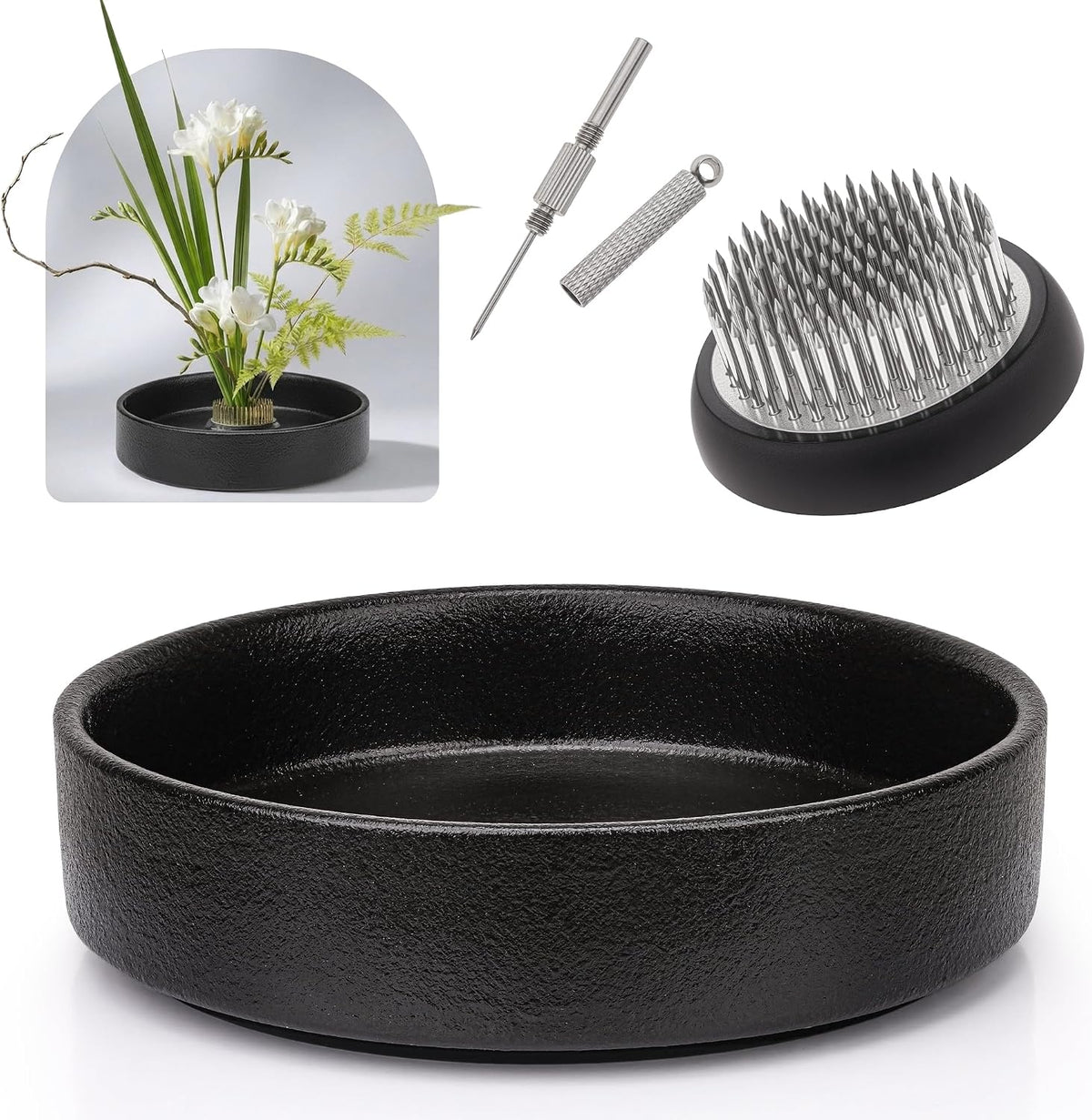 Japanese Flower Frog Ikebana Vase Kit for Flower Arrangement