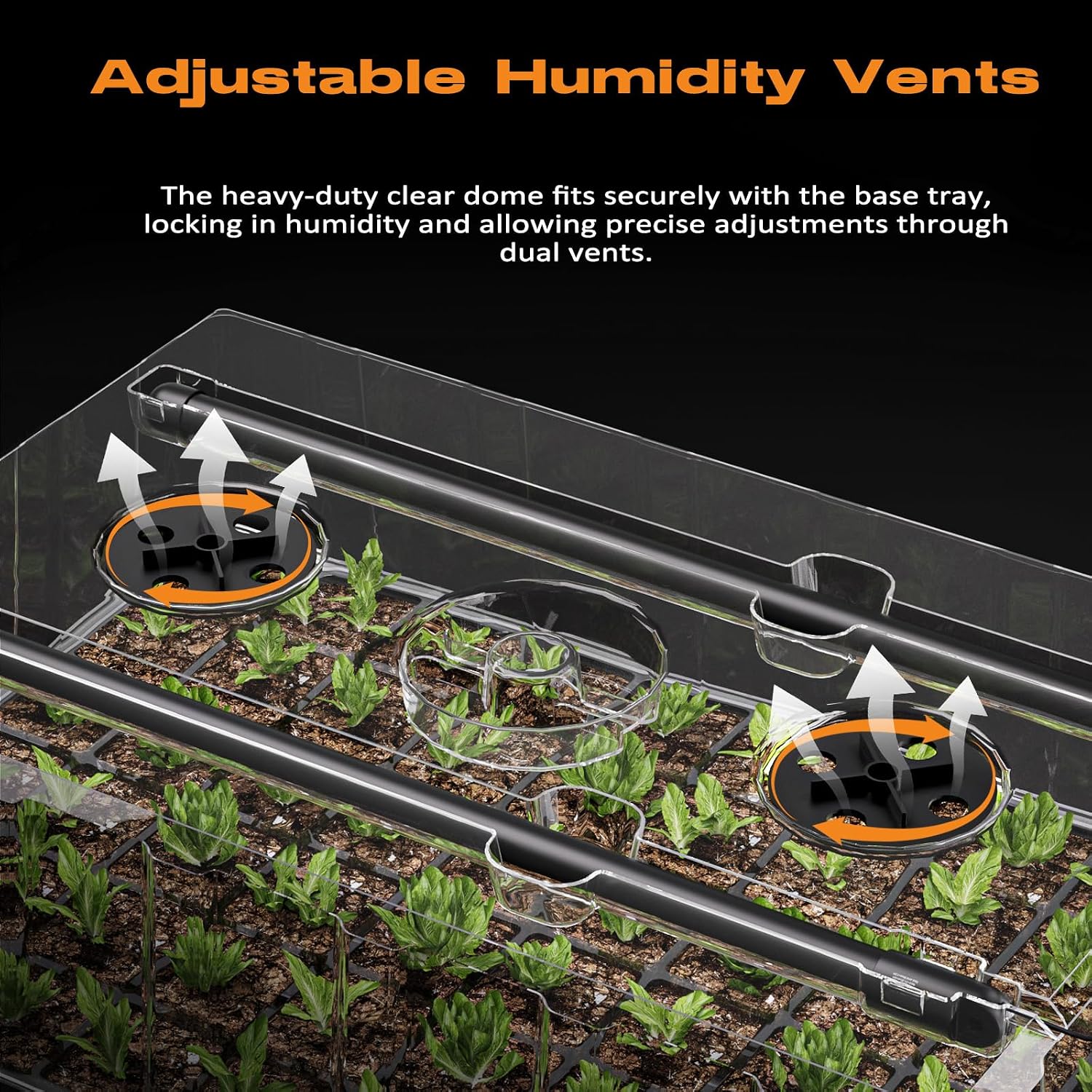 Patigrow 120-Cell Self-Watering Seed Starter Tray with Grow Light, Seed Starter Kit with 4.07” Humidity Dome, Indoor