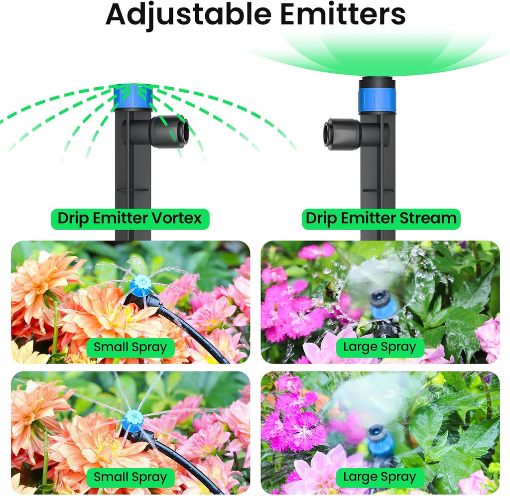 MIXC Drip Irrigation System,Quick Connector Garden Watering System Automatic Sprinkler System Kit for Lawn Raised Bed