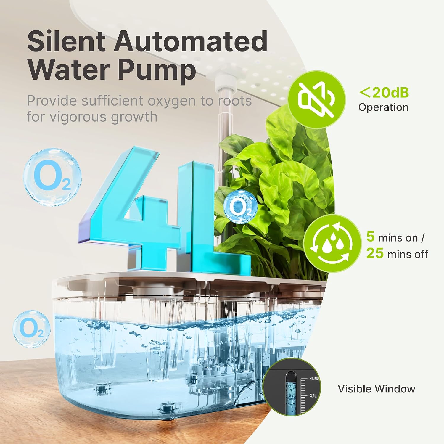 Hydroponics Growing System, 12 Pods, 12.4 in Adjustable Height | Indoor herb Garden with 20W LED Grow Light, Visible