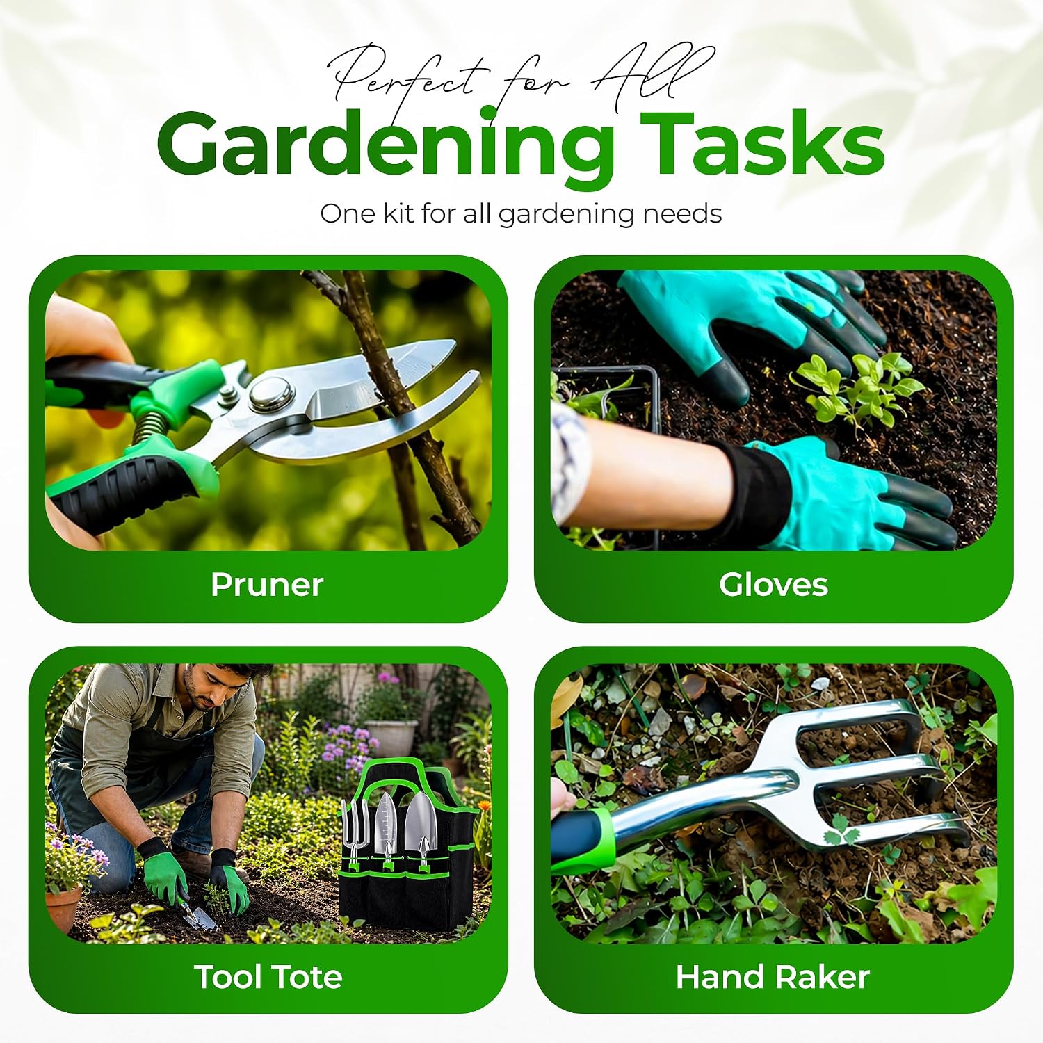 Garden Tools Set 8 PCS Heavy Duty Stainless Steel Gardening Tools for Women | Ergonomic Gardening Hand Tools with Rust