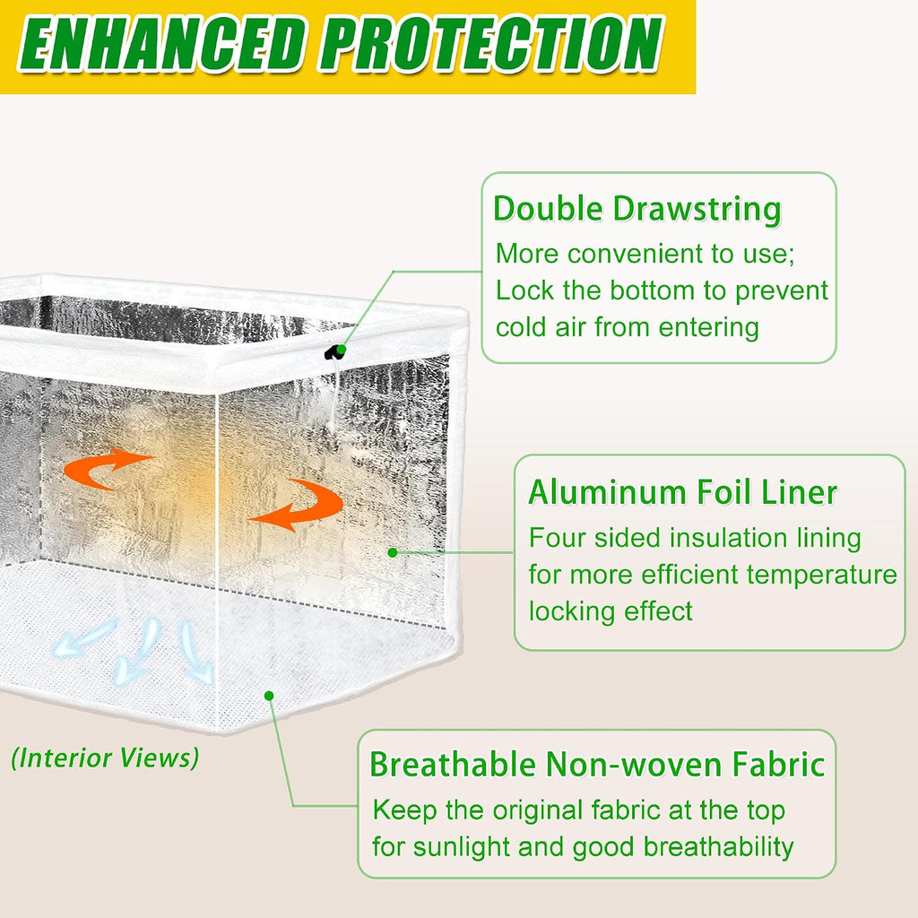 Frost Cloth Plant Freeze Protection, Plant Covers for Raised Garden Beds | 2 PCS, 4x2 FT Raised Bed Covers for Winter