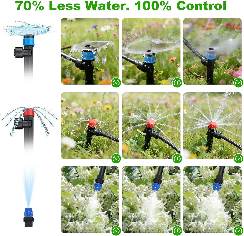 250FT Drip Irrigation System Kit New Quick-Connect, Automatic Garden Watering Misting System for Greenhouse, Yard