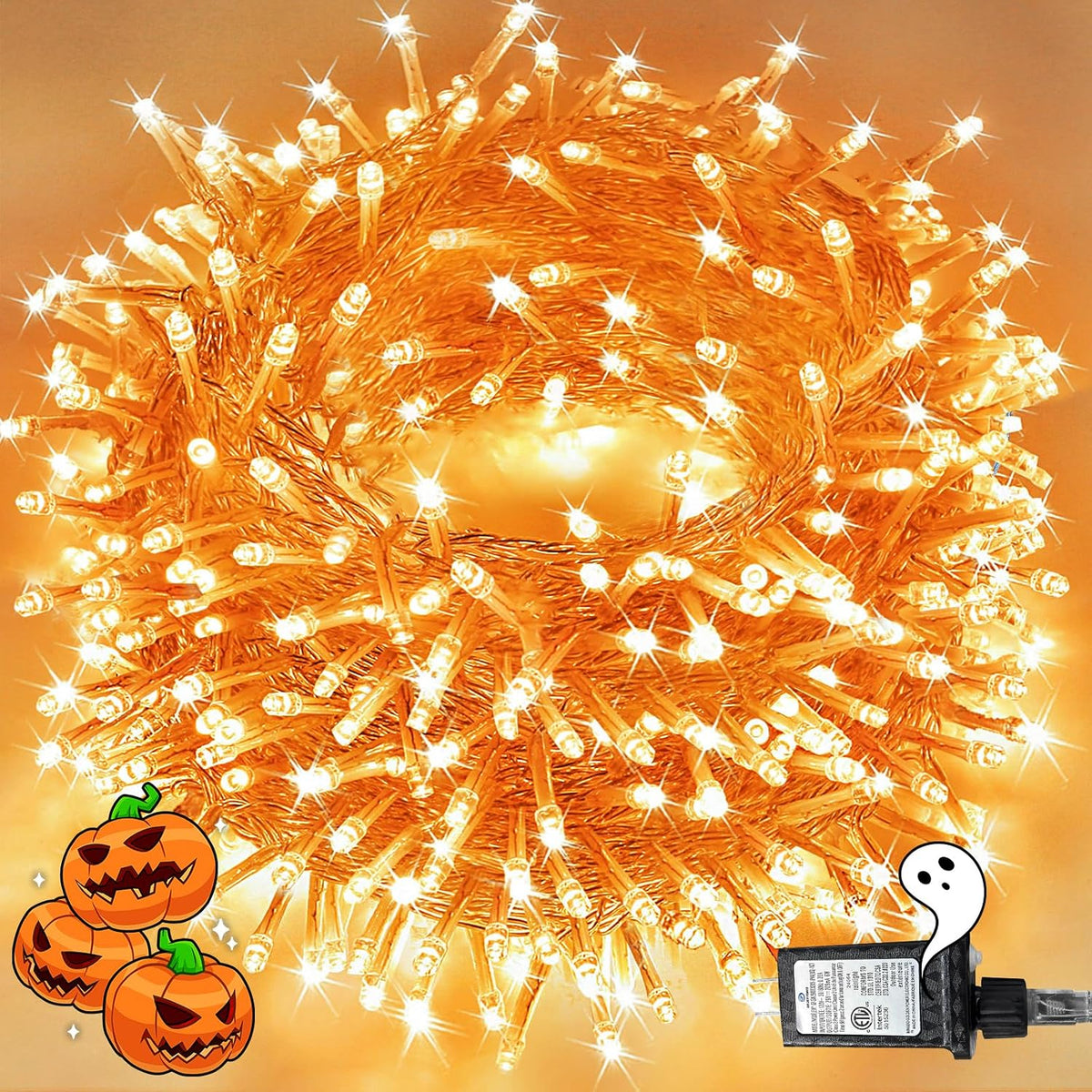 KAQ 240LED 88Ft Connectable String Lights Indoor Outdoor Clear Wire