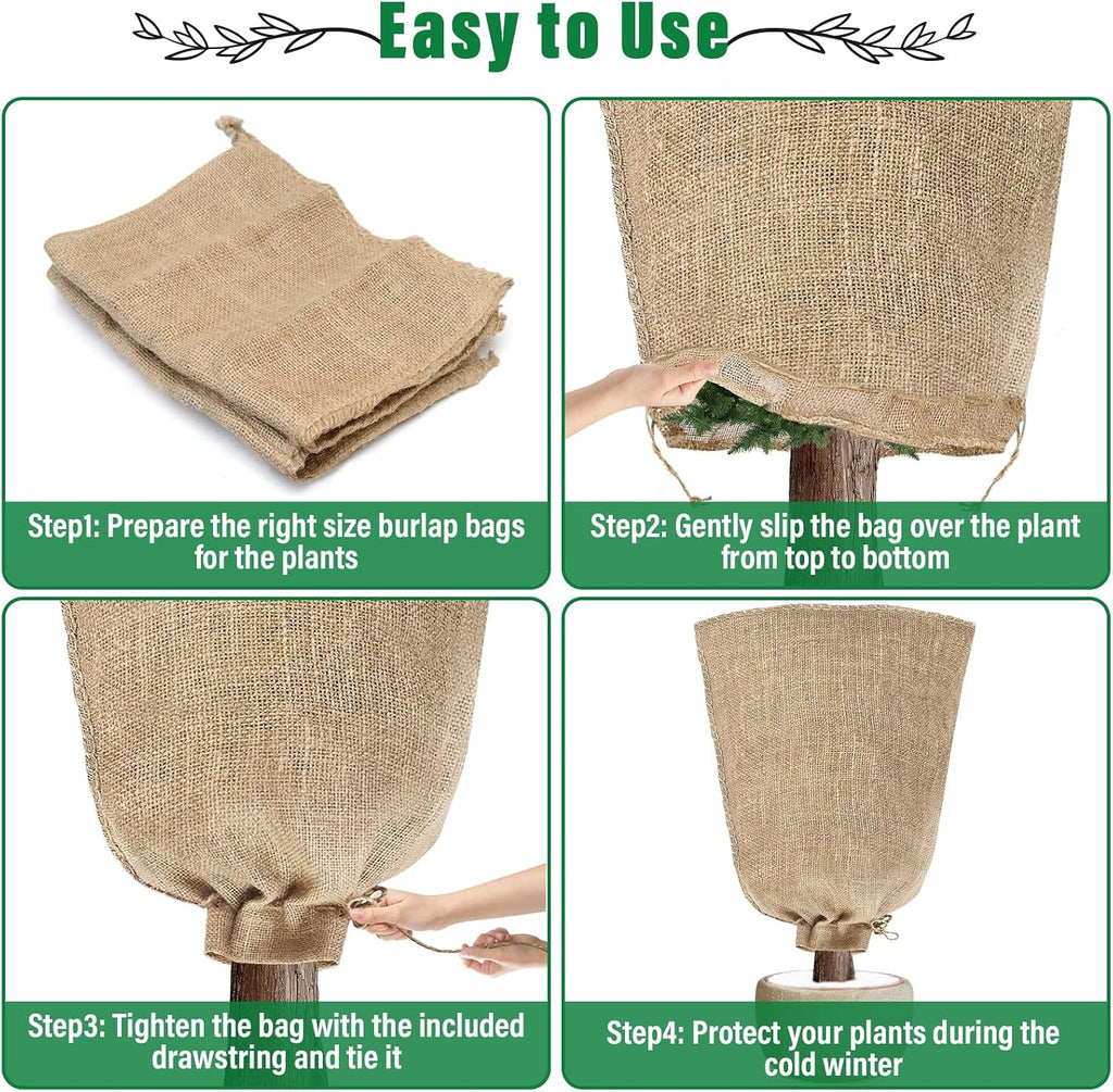 Riare 2 Packs 45 × 70 Inch Large Winter Plant Cover Bags with Drawstring
