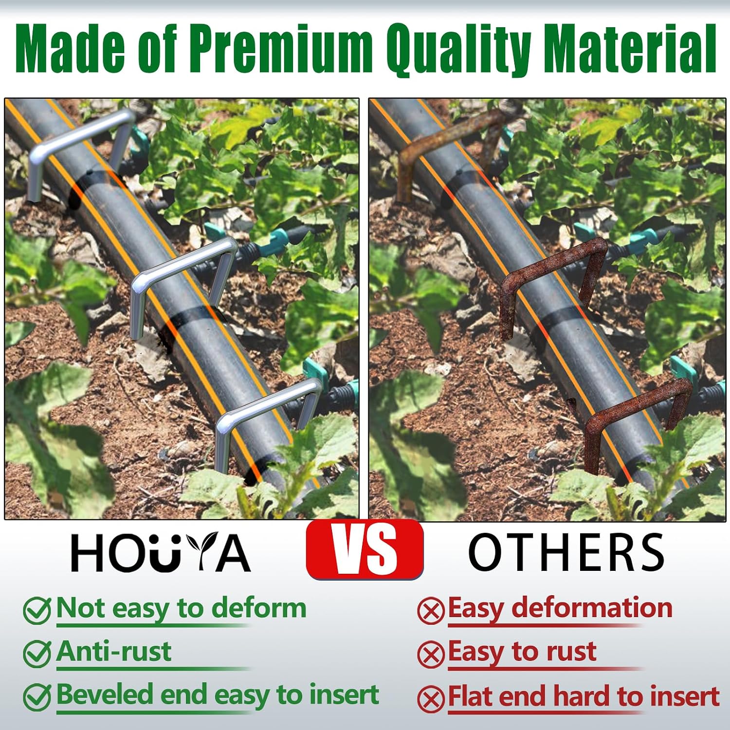 500 PCS Landscape Staples 6 Inch Galvanized Garden Stakes Garden Staples Pins Anti-Rust Ground Stakes for Weed Barrier