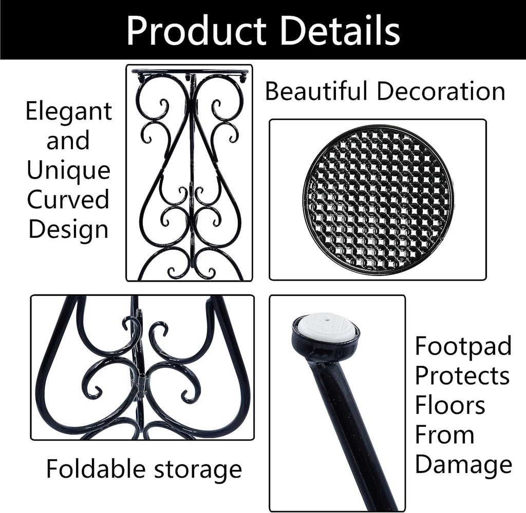 NAKUPE Metal Plant Stand Indoor Outdoor, Single Flower Pot Stands 22.5 Inch Tall, Planter Pedestal Holder for Patio