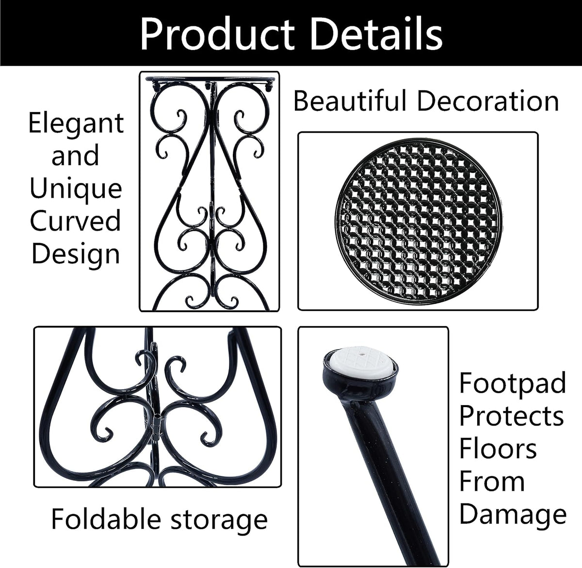 NAKUPE Metal Plant Stand Indoor Outdoor, Single Flower Pot Stands 22.5 Inch Tall, Planter Pedestal Holder for Patio