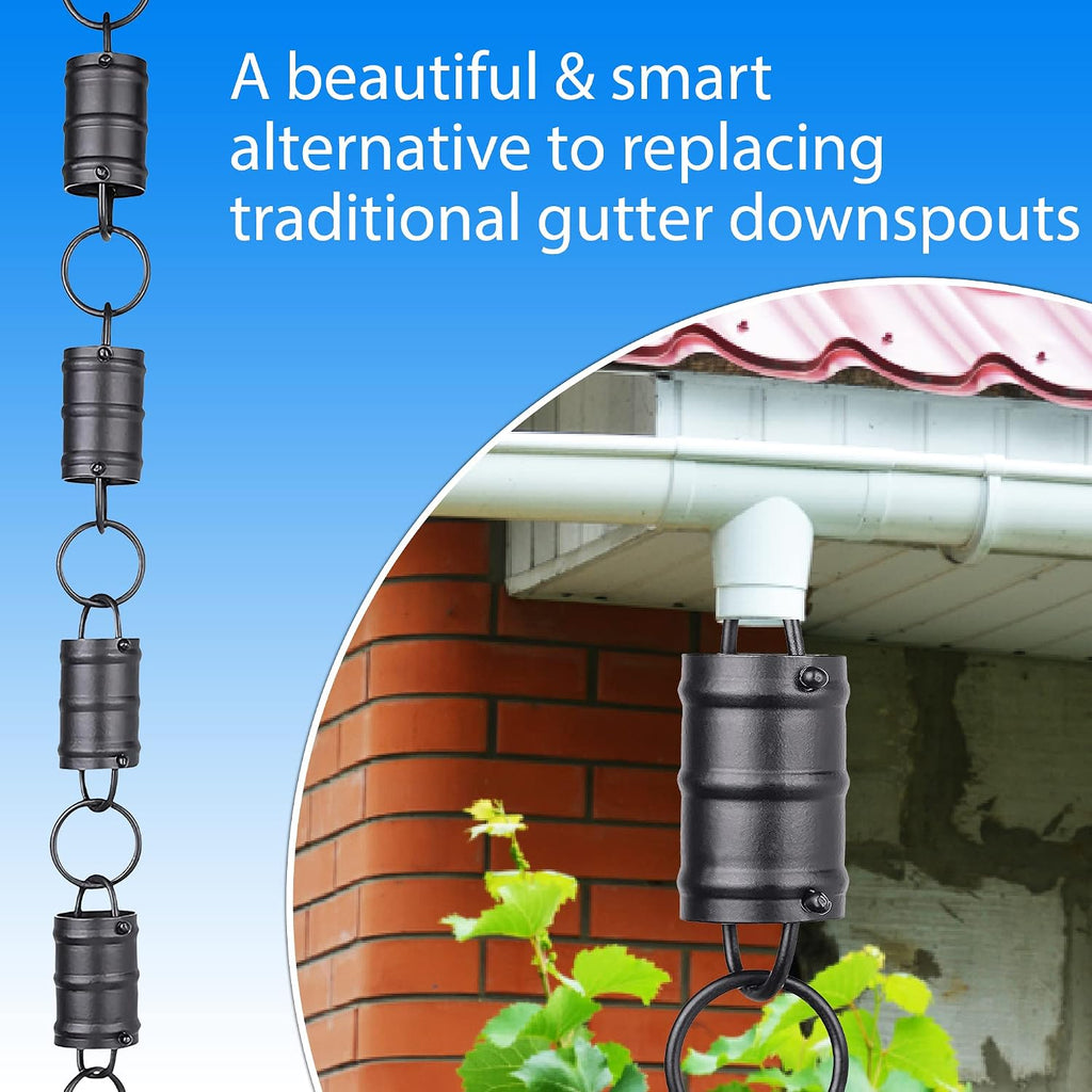 Tri-Stripe Rain Chains for Gutters 8.5ft