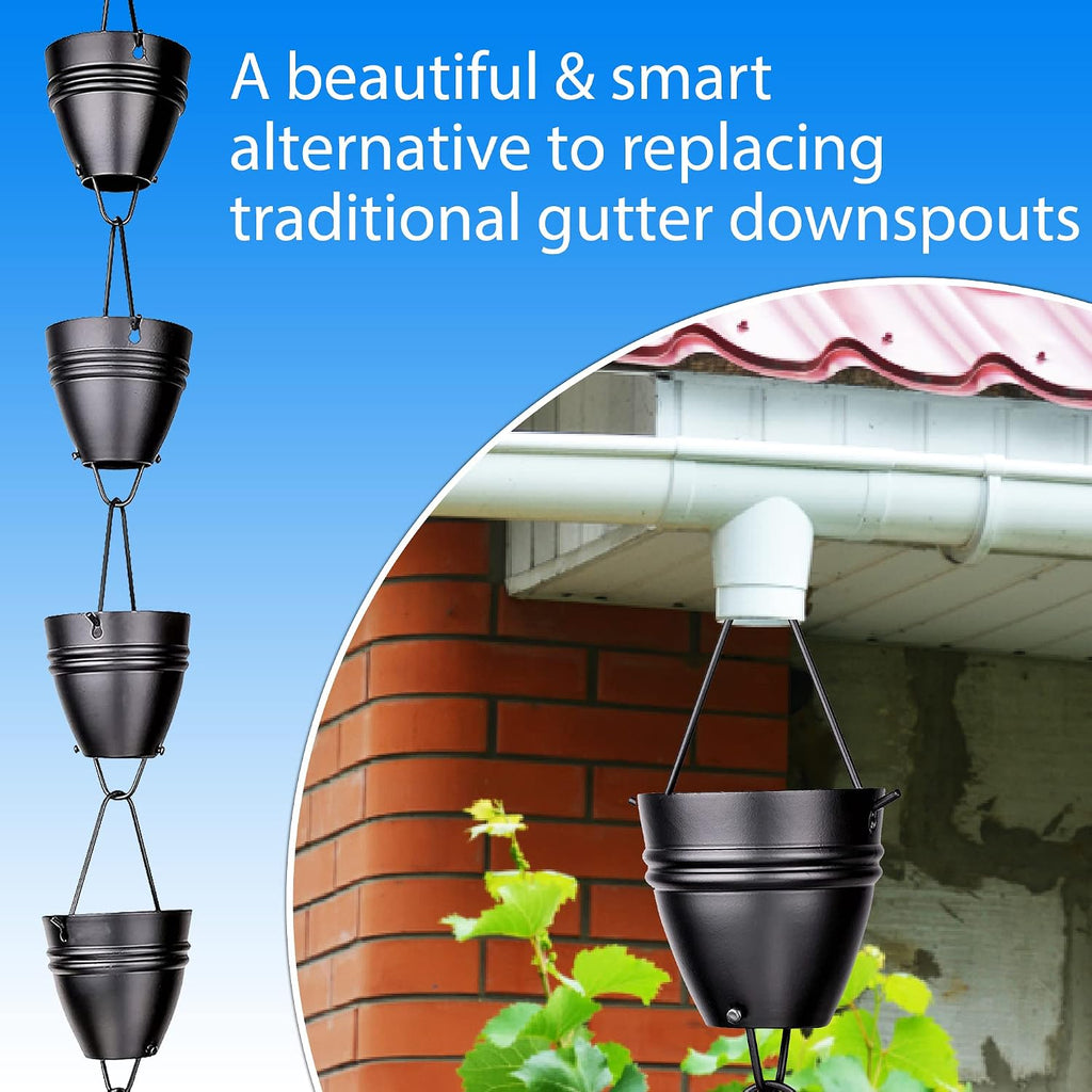 Twin Stripe Rain Chains for Gutters 8.5ft