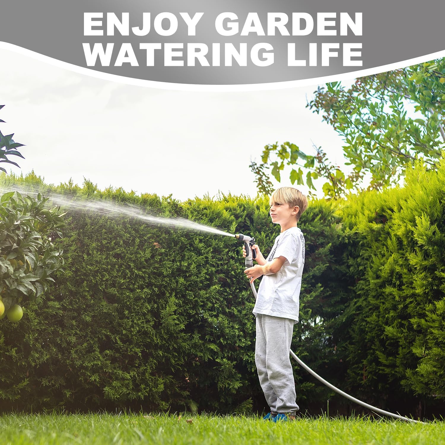 YOTOO Heavy Duty Hybrid Garden Water Hose 5/8-Inch by 50-Feet 150 PSI Kink Resistant, Flexible with Swivel Grip Handle