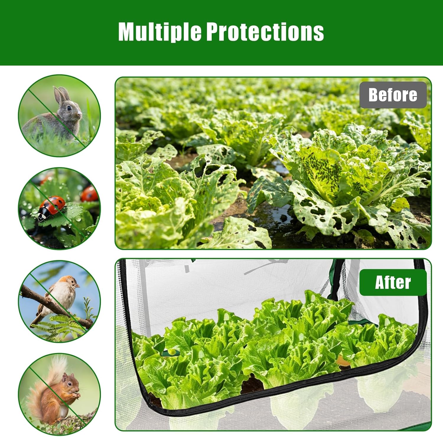 Dual-Layer Garden Plant Cover for Raised Beds,45x22x16 Freeze Protection | Breathable Mesh, Pop Up Garden Rows Plants