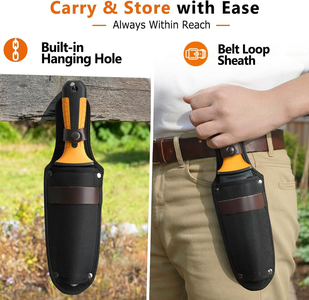 Garden Knife, Hori Hori Garden Tool for Digging, Weeding, Planting | Heavy-duty, 7" Stainless Steel Blade, Sharp