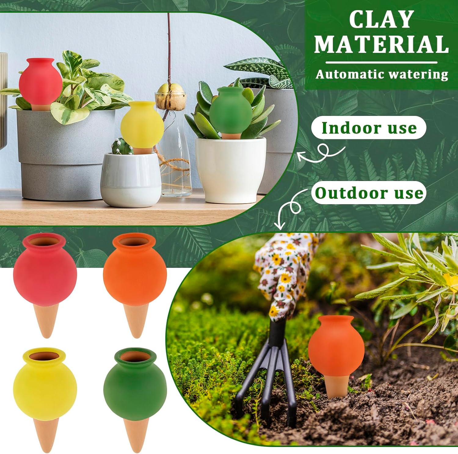 8PCS Terracotta Watering Spikes, Self Watering Planter Insert Irrigation Dripper, Automatic Watering Devices, Watering