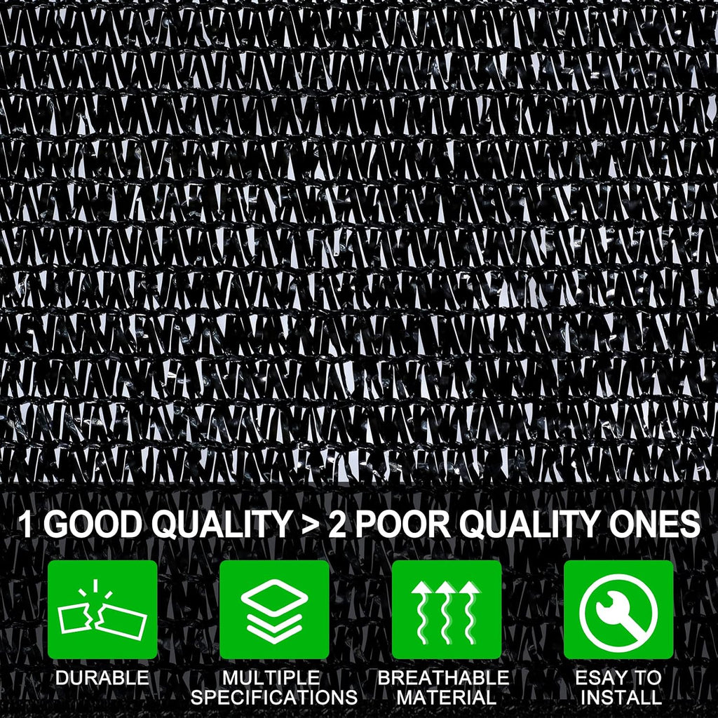 Agfabric 70% 12X 16ft Sunblock Shade Cloth with Grommets for Garden Patio, Black