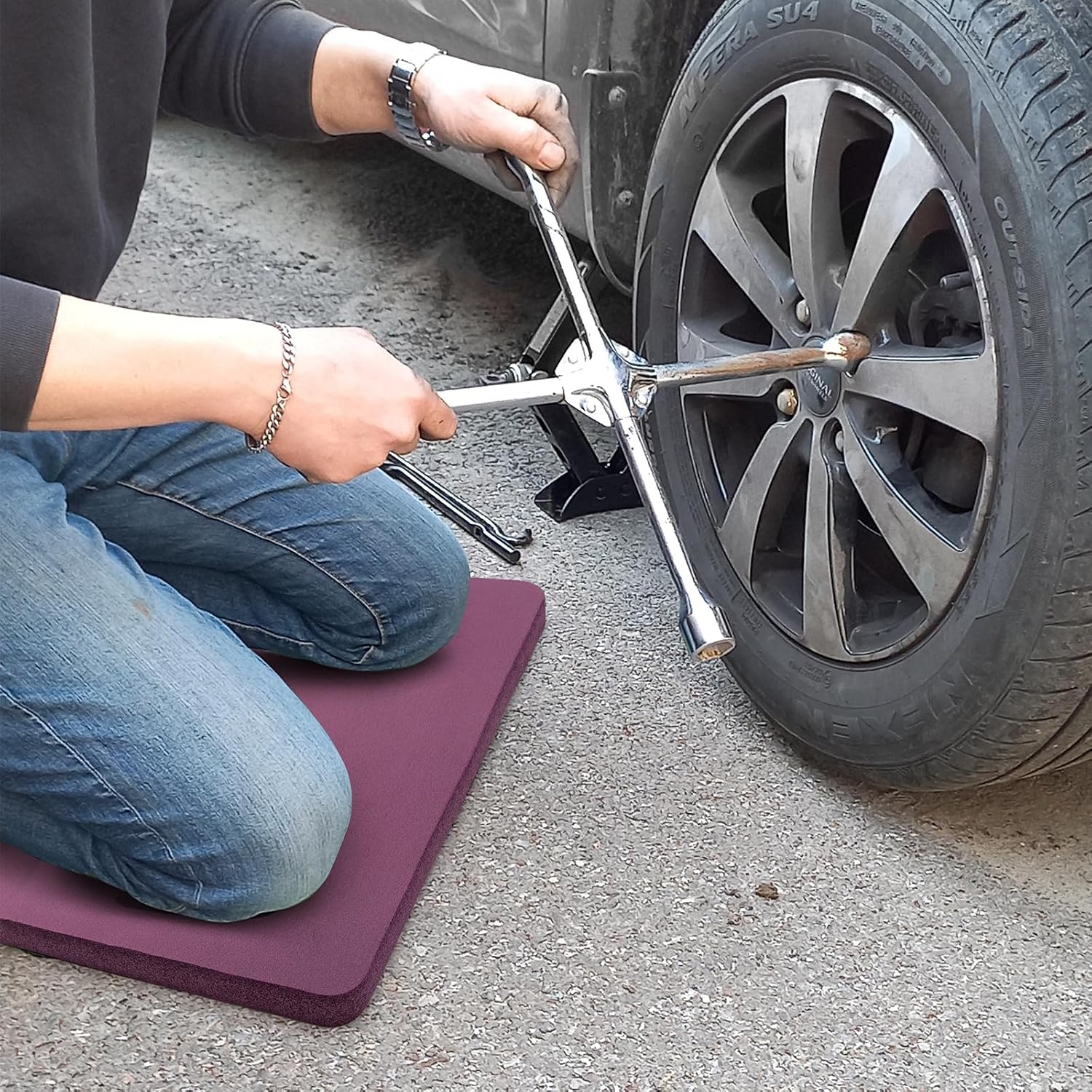 YUDI & GARDEN Thick Kneeling Pad, Purple, 2-Pack | Soft High-Density Foam, Protects Knees, For Gardening, Outdoor