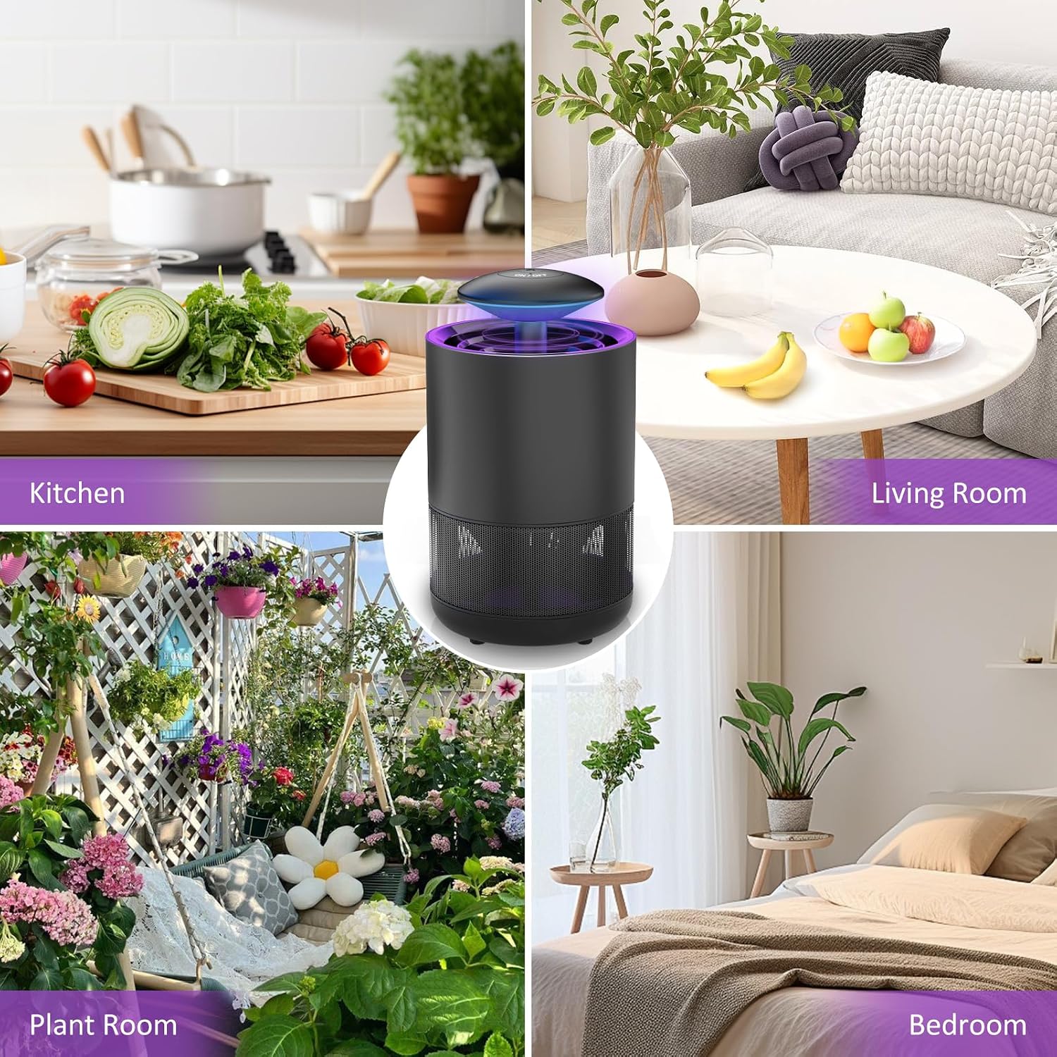 CXRUY Indoor Insect Trap - Fly Traps Catcher for Mosquito, Fruit Flies, Gnat, Moth, Fly Killer Bug Trap with UV Light