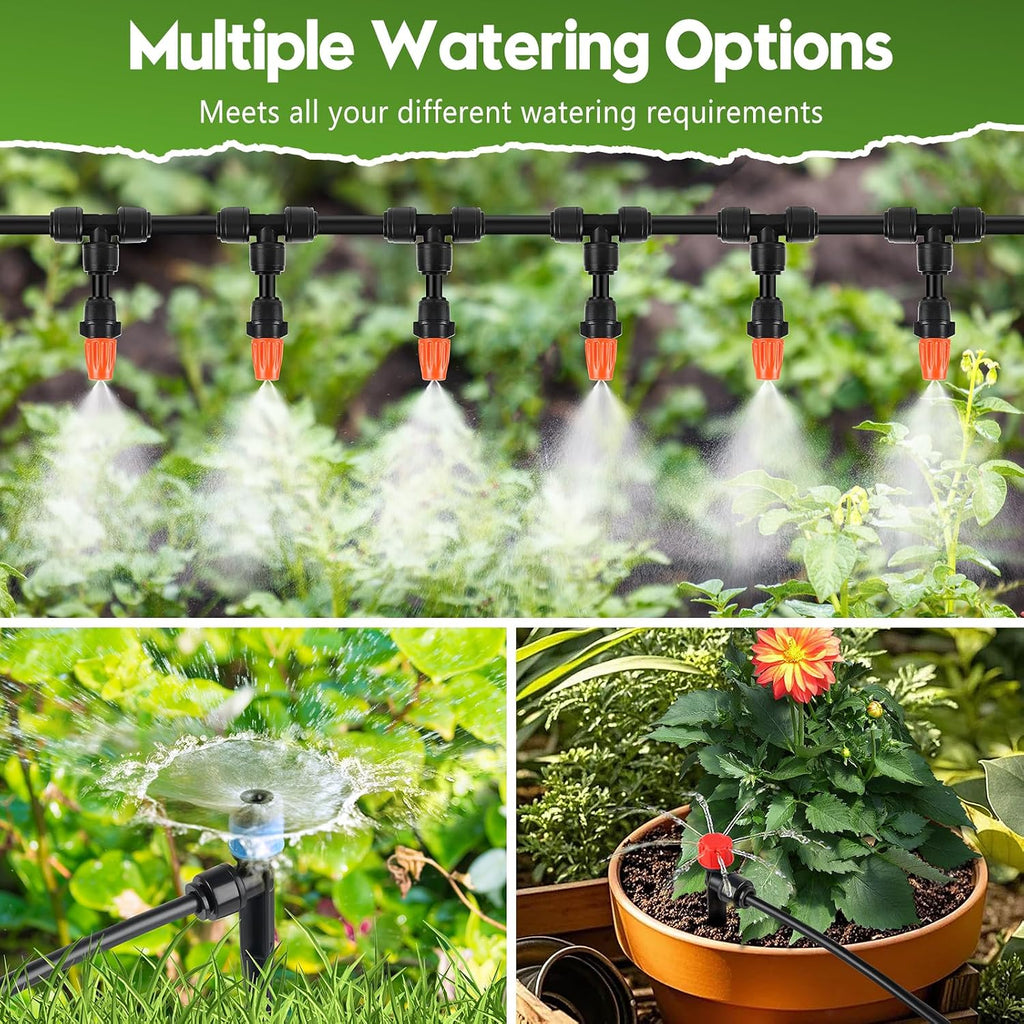 240FT Drip Irrigation System for Garden, 2026 Upgraded Quick-Connect Automatic Garden Watering System with 1/2" & 1/4"