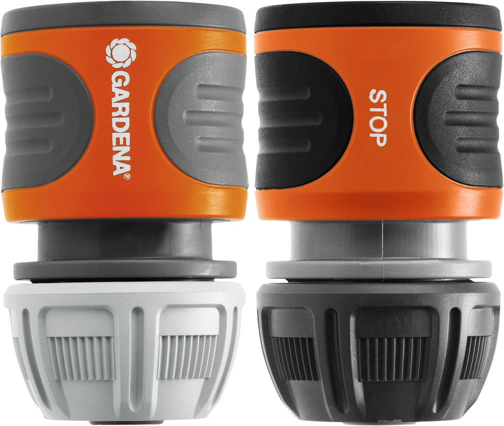 Gardena hose connector set 13 mm (1/2 inch) and 15 mm (5/98 inches): For start and end of the hose, connection suitable