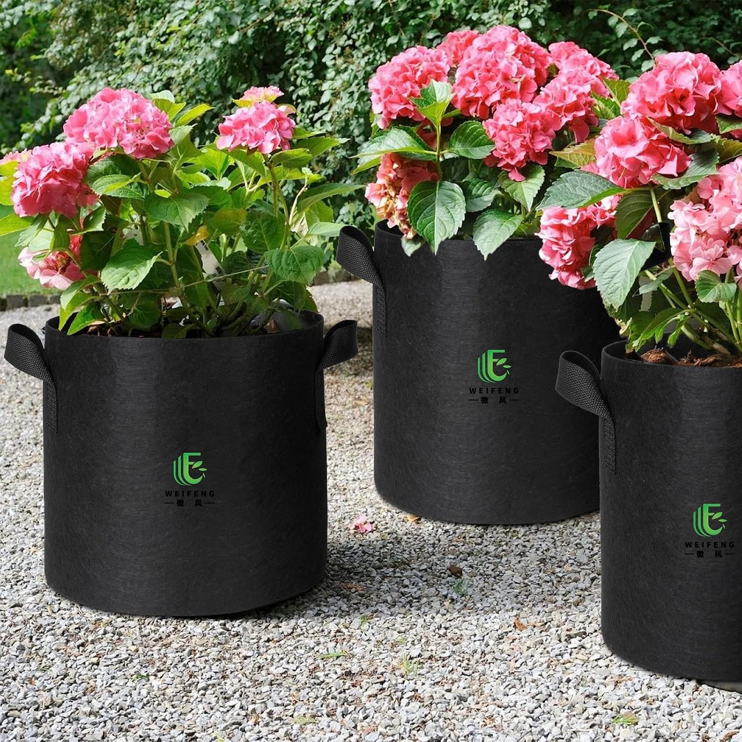 WEIFENG 3-Pack 40 Gallon Grow Bags, XL Heavy Duty Fabric Planter with Handles for Extra Large Trees, Big Shrubs