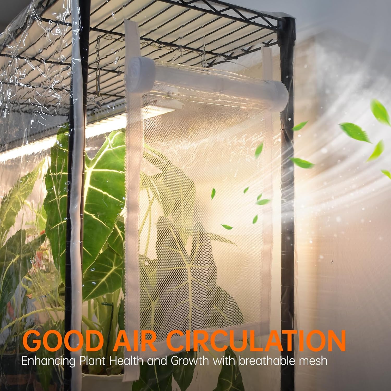6-Tier Indoor Greenhouse with Grow Light, 29.5x13.8x71in | Indoor Greenhouse, 5-Pack Full Spectrum Plant Lights, 150W