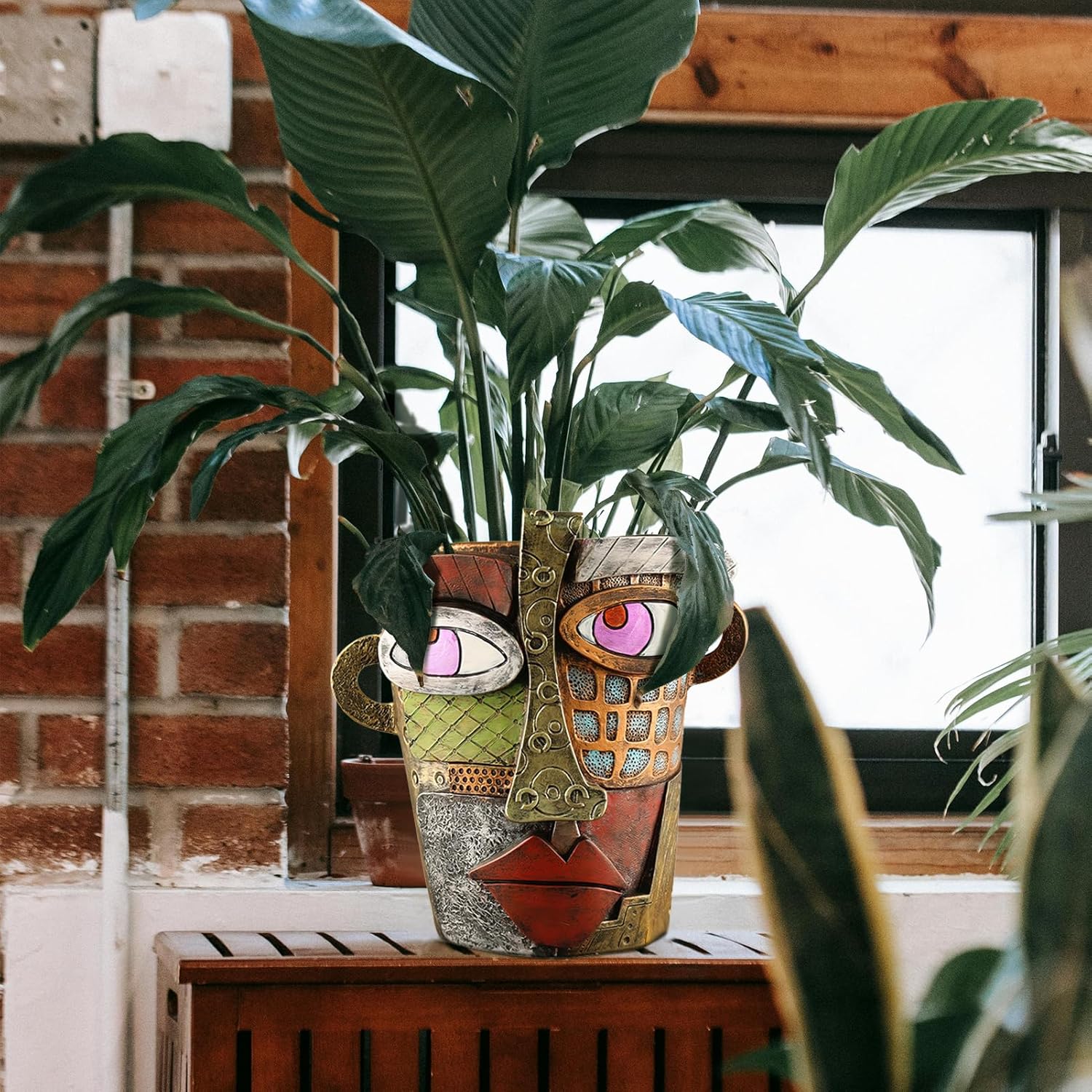 Midogaigai Abstract Face Planter Pots for Indoor Plants&Flowers Home Decor | Adorable, Quirky Face Planter, Funny