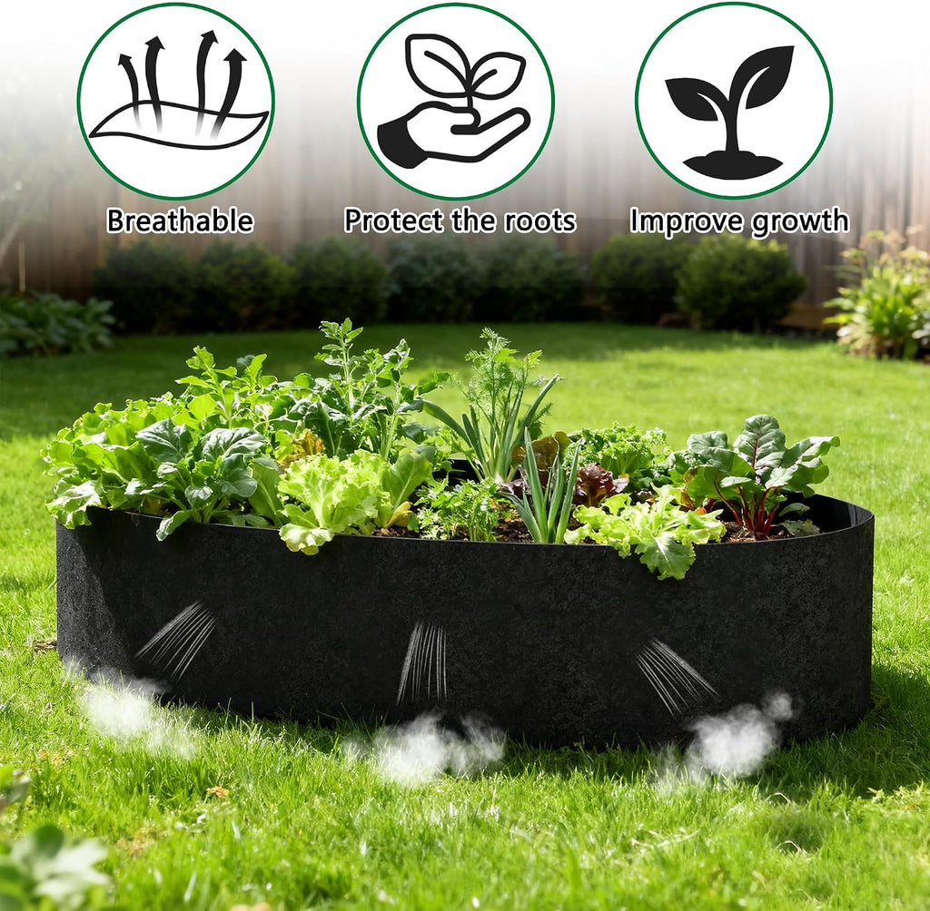 2 Sets 4 x 2 x 1 ft Raised Garden Bed Liner Bag, Breathable Grow Bed Fabric Liners with Clips and Gloves, Garden Box