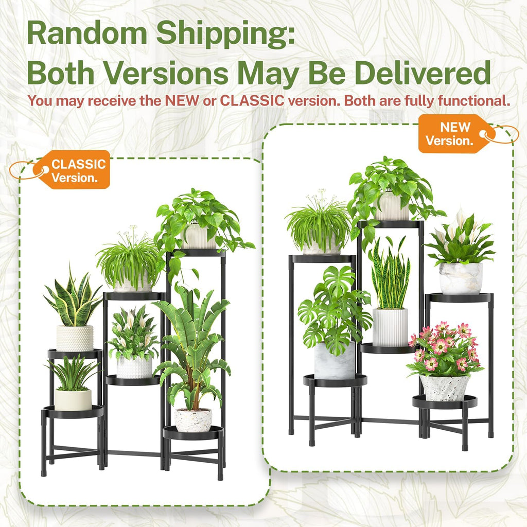 iDavosic.ly Plant Stand Indoor with Grow Lights, 6 Tier Metal Shelf, Black | Corner Tiered Flower Display Holder