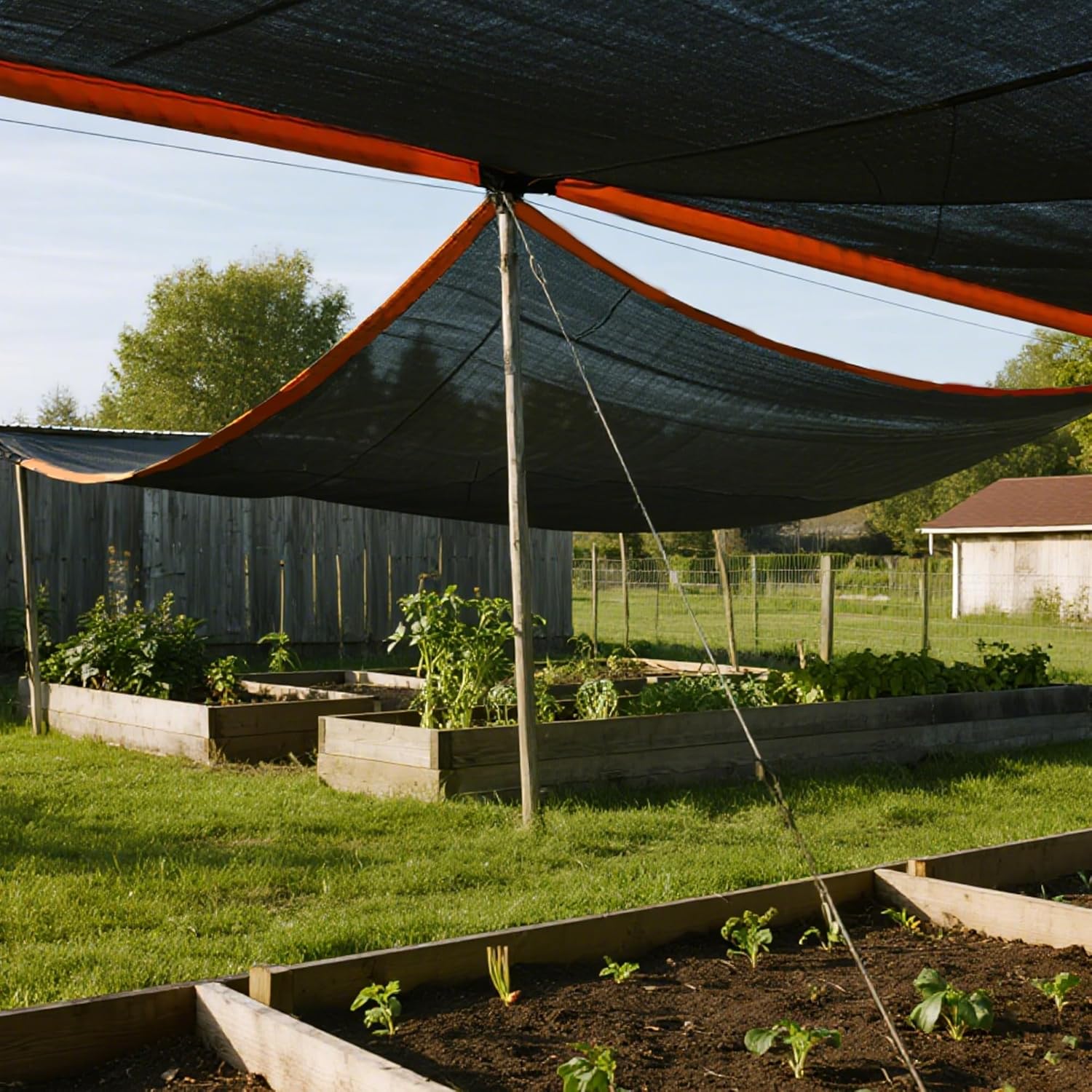winemana 10x20 FT Garden Shade Cloth Black Mesh Tarp with Grommets | 40% Resistant Sun Shade Netting, for Greenhouse