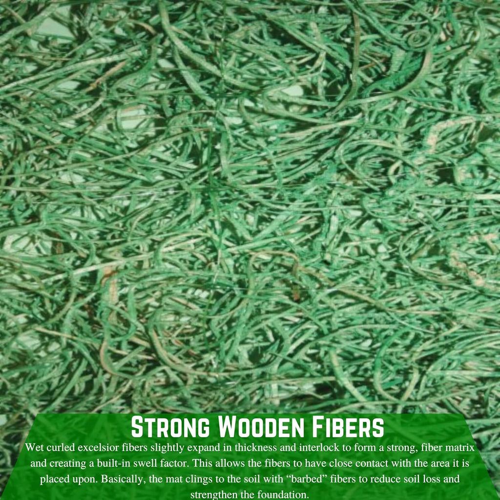 Farm Plastic Supply - American Excelsior QuickGrass Pro - Green Erosion Control Blanket Landscape Roll, Erosion Control