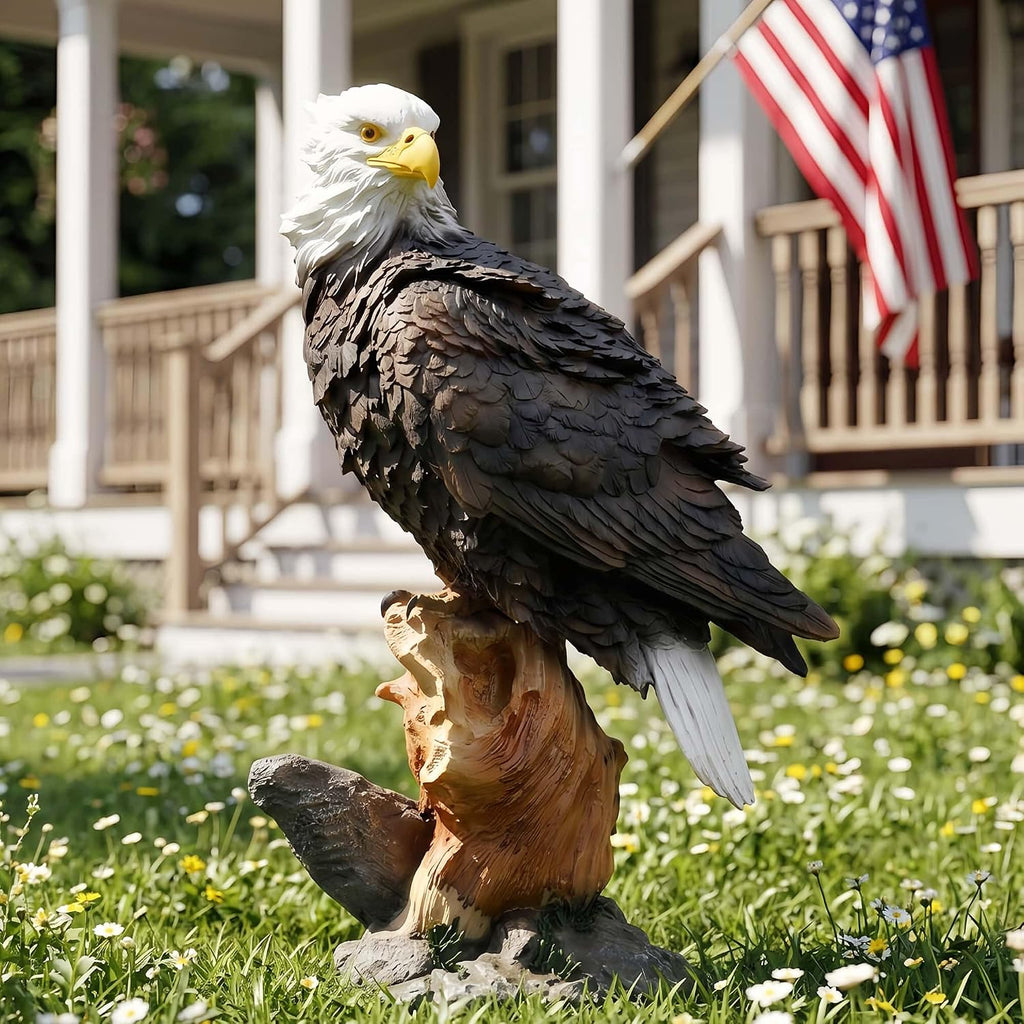 13.2" Real Eagle Outdoor Sculpture,Funny Bird Statue,Garden Beach Statue Decorations,Resin Animal Seabird