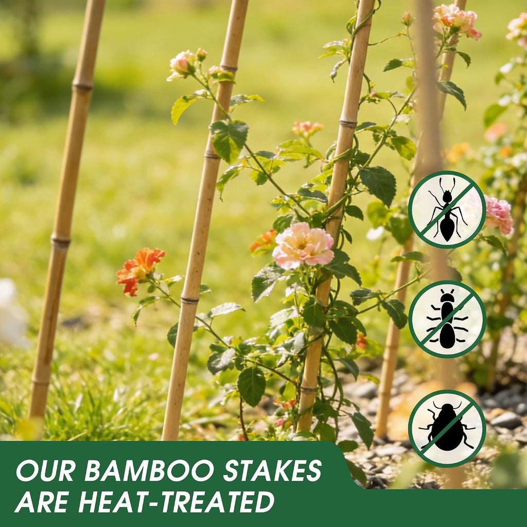 4 Pack Natural Bamboo U-Shaped Trellis 4 Feet, Oltara Plant Support Trellis for Outdoor and Indoor Climbing Plants