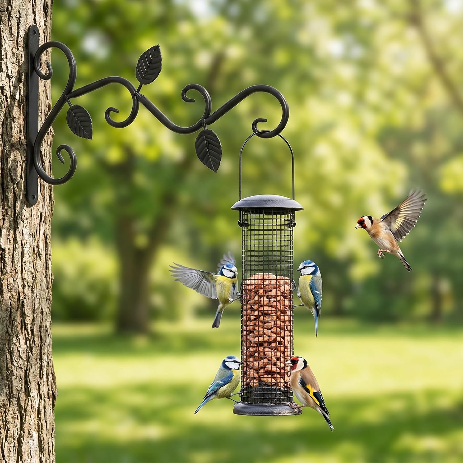 4 Pcs Plant Hangers Outdoor for Wall Mount Hangers Iron Bracket Plant Hanger Bracket Rust Resistant Black Hook for Bird