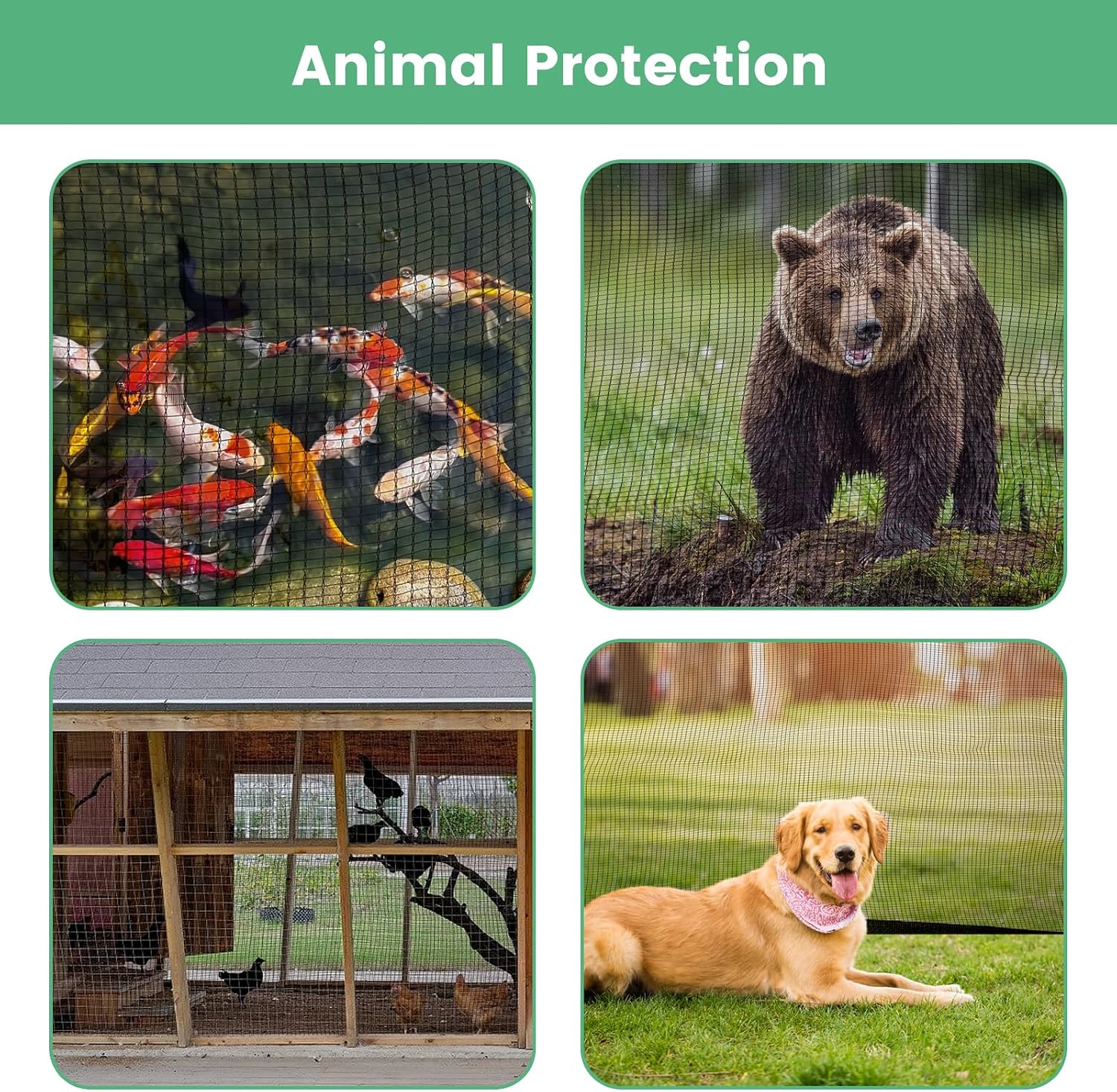 10 x 10 FT Protection Garden Netting | 30% with Brass Grommets Anti Squirrels and Other Animals and Hail Cover for