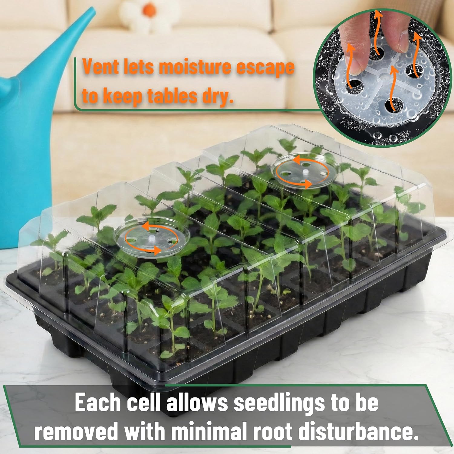 Mr. Pen- Seed Starter Tray Kits, 10 Pack, Total 400 Cells | Durable Plant Germination Trays with Humidity Vented Domes