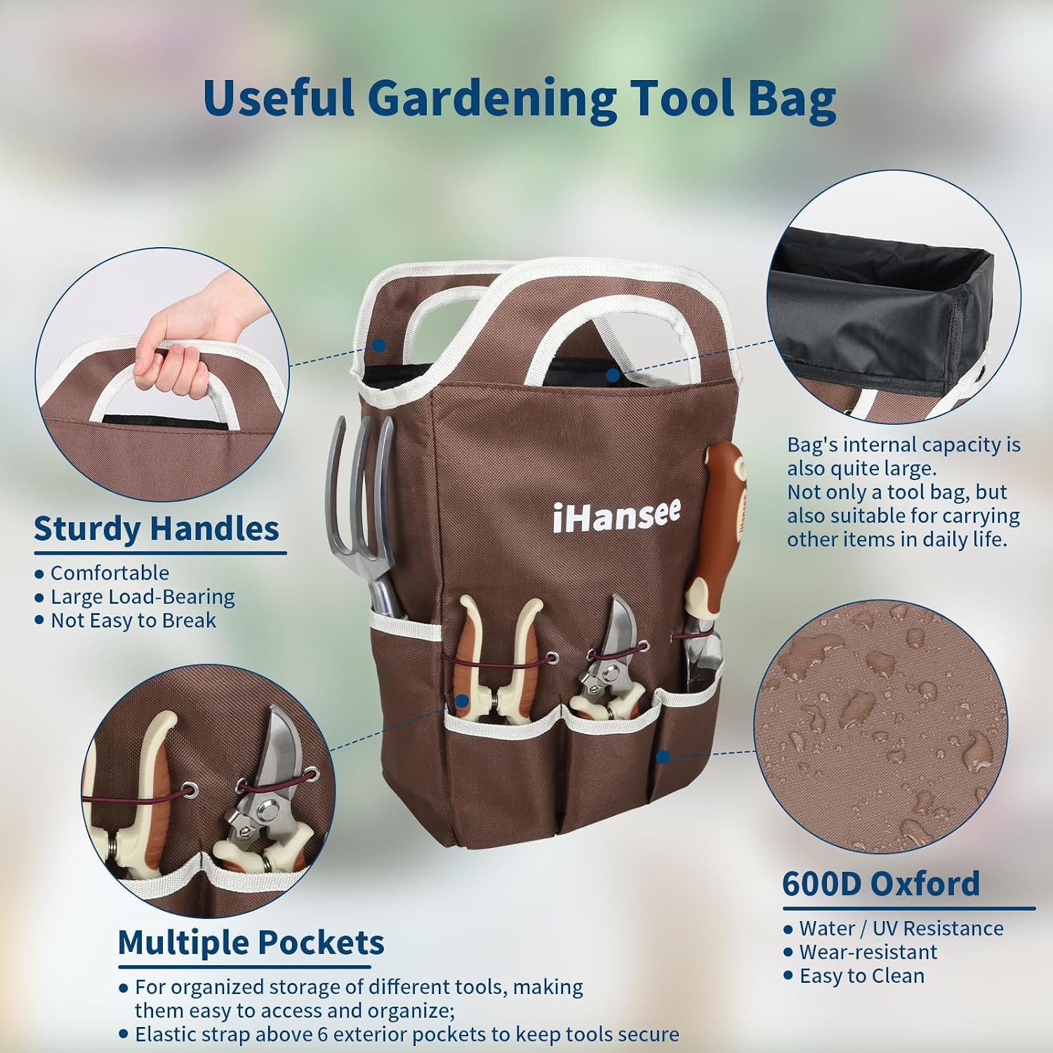 Brown Garden Tools Set 12-Piece, Gardening Gifts for Women Men | Aluminum Garden Hand Tool Kit with Non-Slip Ergonomic