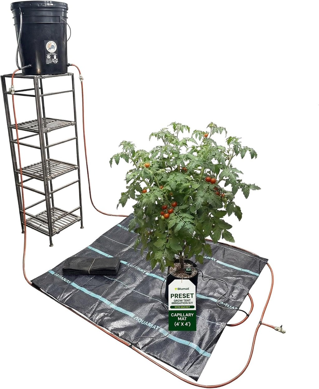 Grow Tent Irrigation Preset Blumat Kit for 4' x 4' Capillary Mat (Bucket not Included)