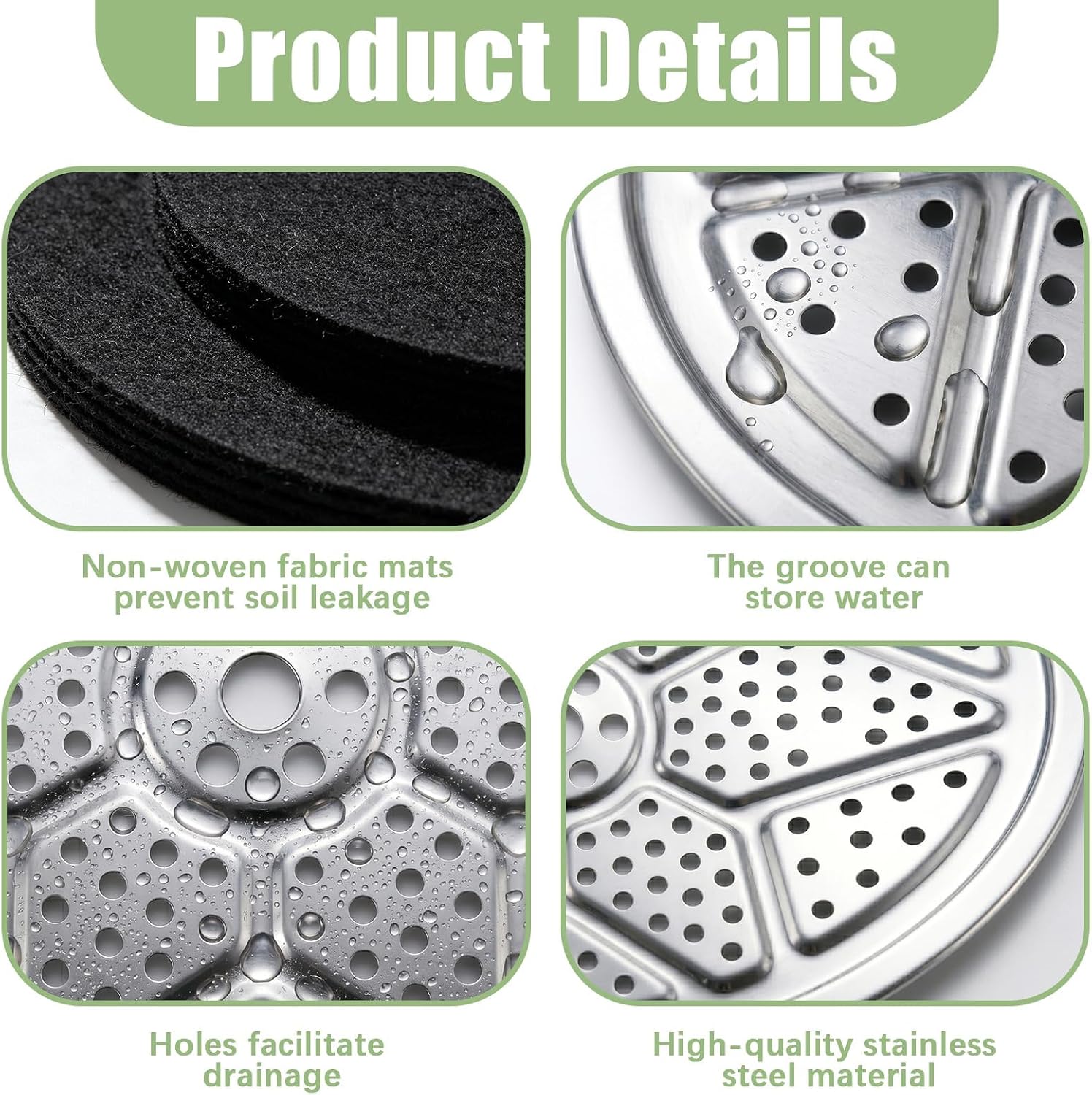 8PCS Round Planter Inserts, 13" Planter Pot Filler Insert for Large Tall Pots with Drainage Holes, Reusable Liner Use