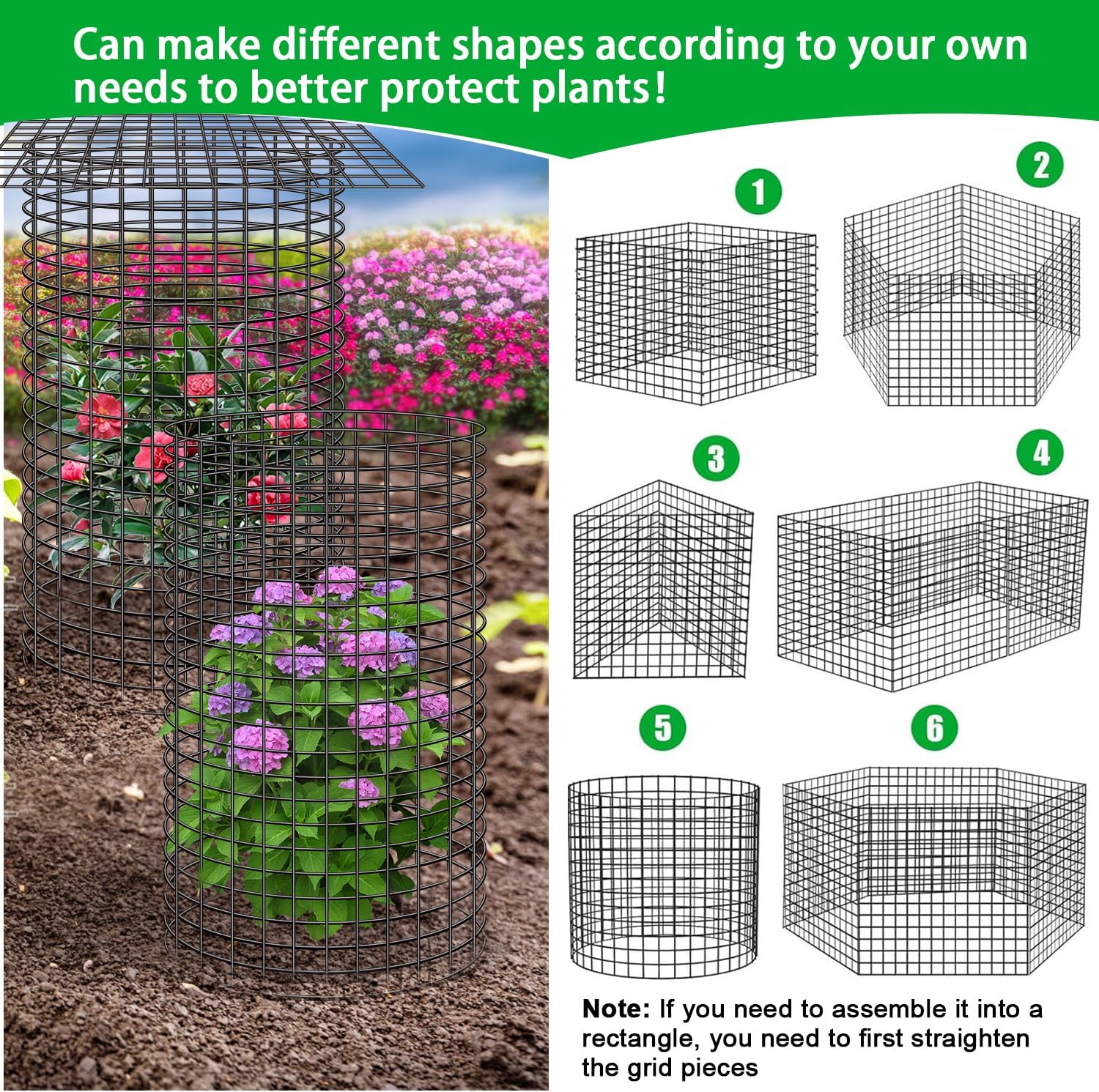 10 Pcs 11.8"x 11.8"/11.8"x 19.6" Available Chicken Wire Cloches for Plants, Plant Protector from Animal, Garden Covers